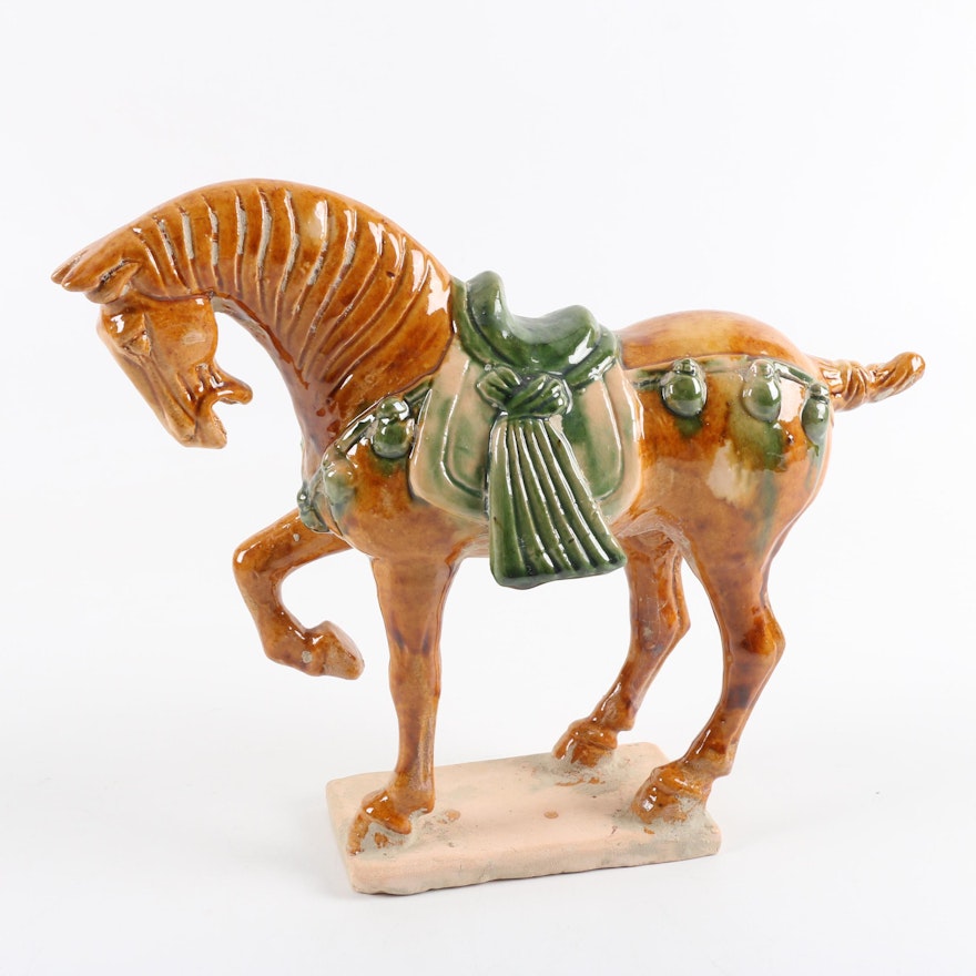 Chinese Tang Style Ceramic Horse Figurine