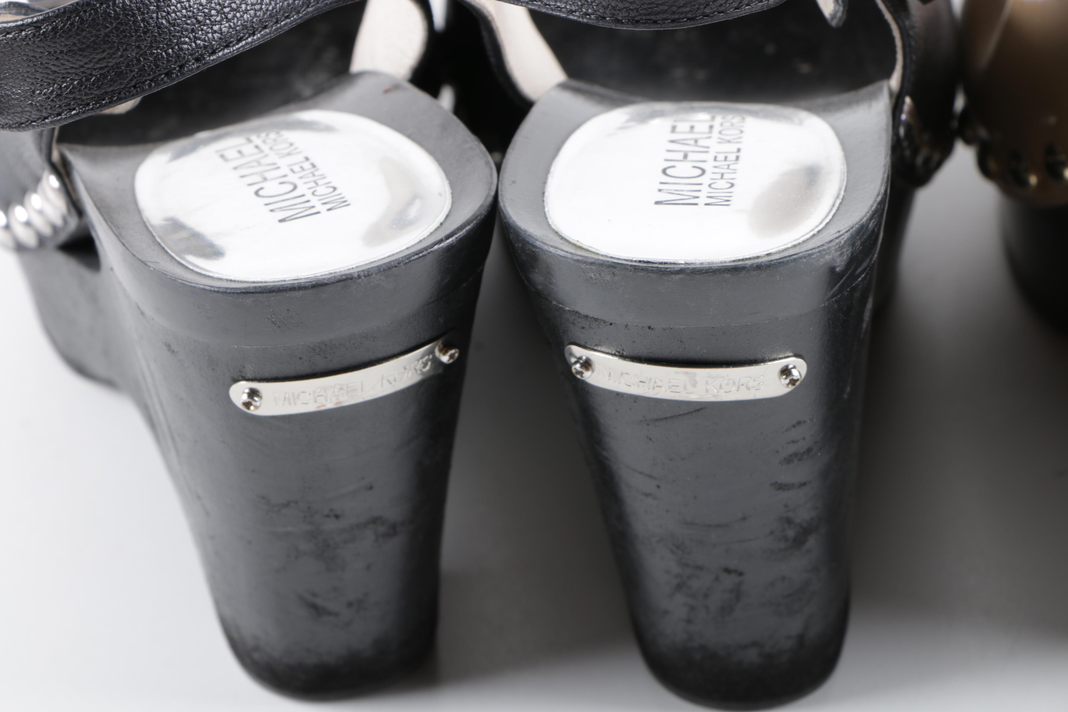 MICHAEL Michael Kors Leather Slingback Wedges