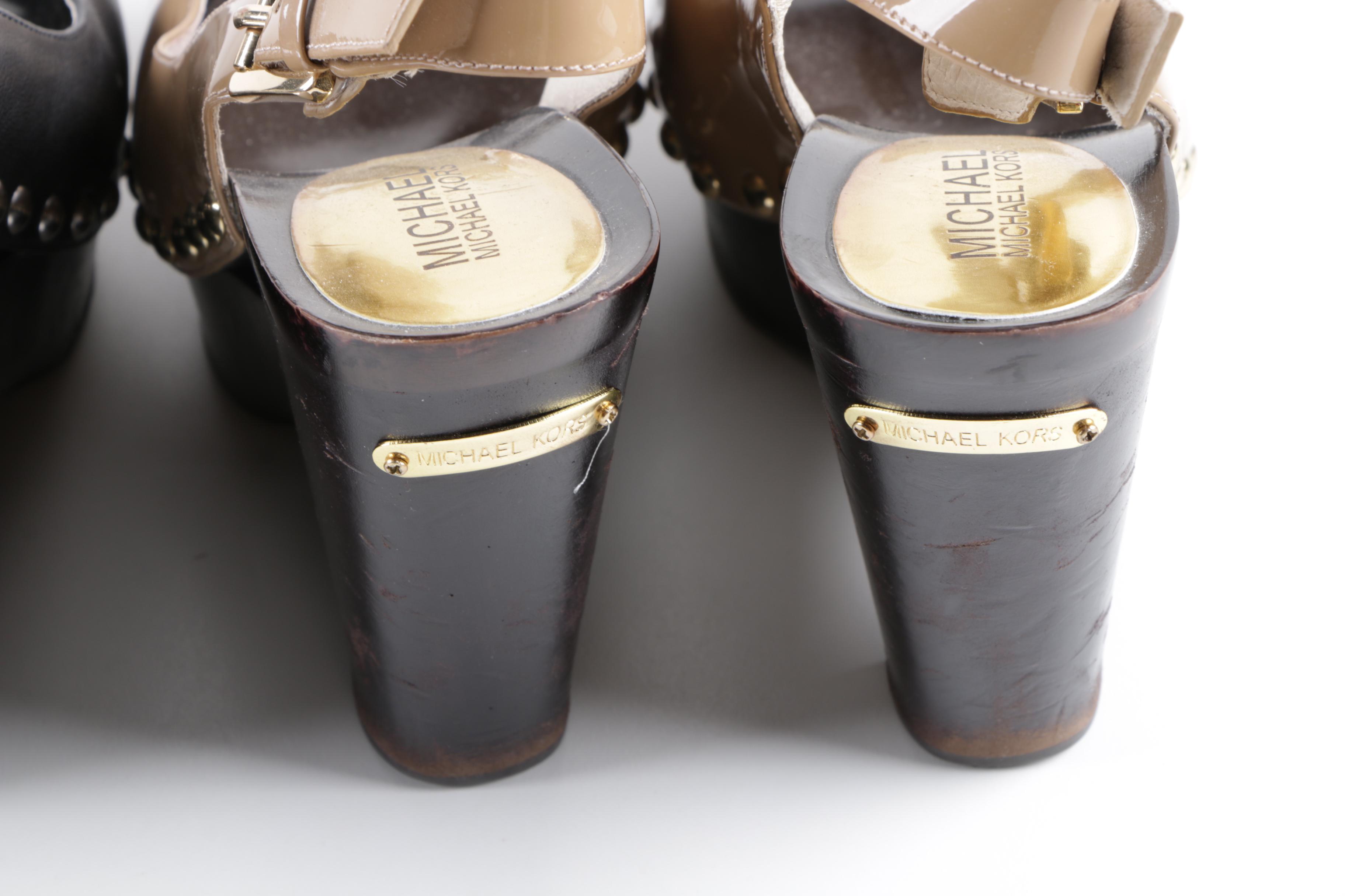 MICHAEL Michael Kors Leather Slingback Wedges