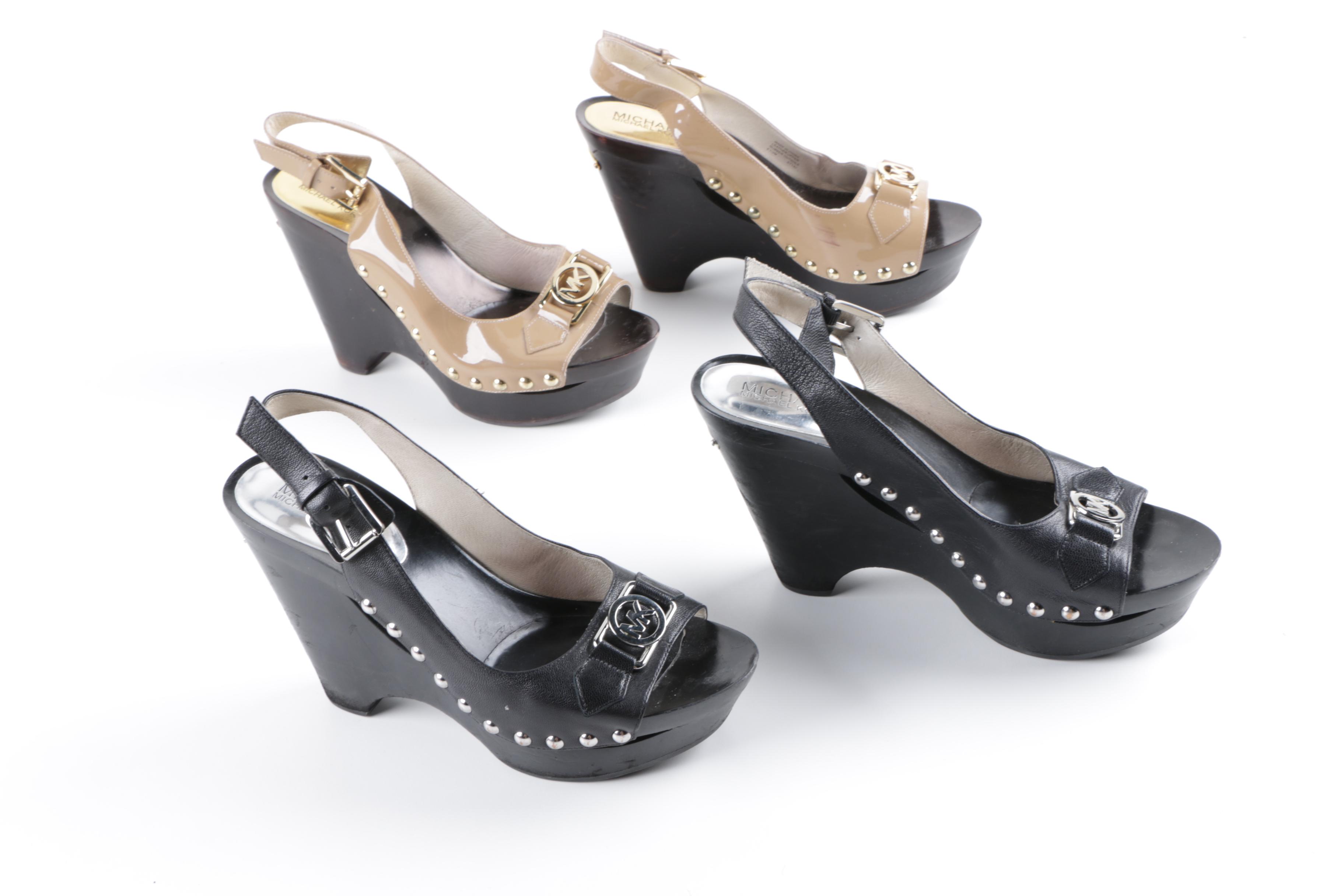 MICHAEL Michael Kors Leather Slingback Wedges