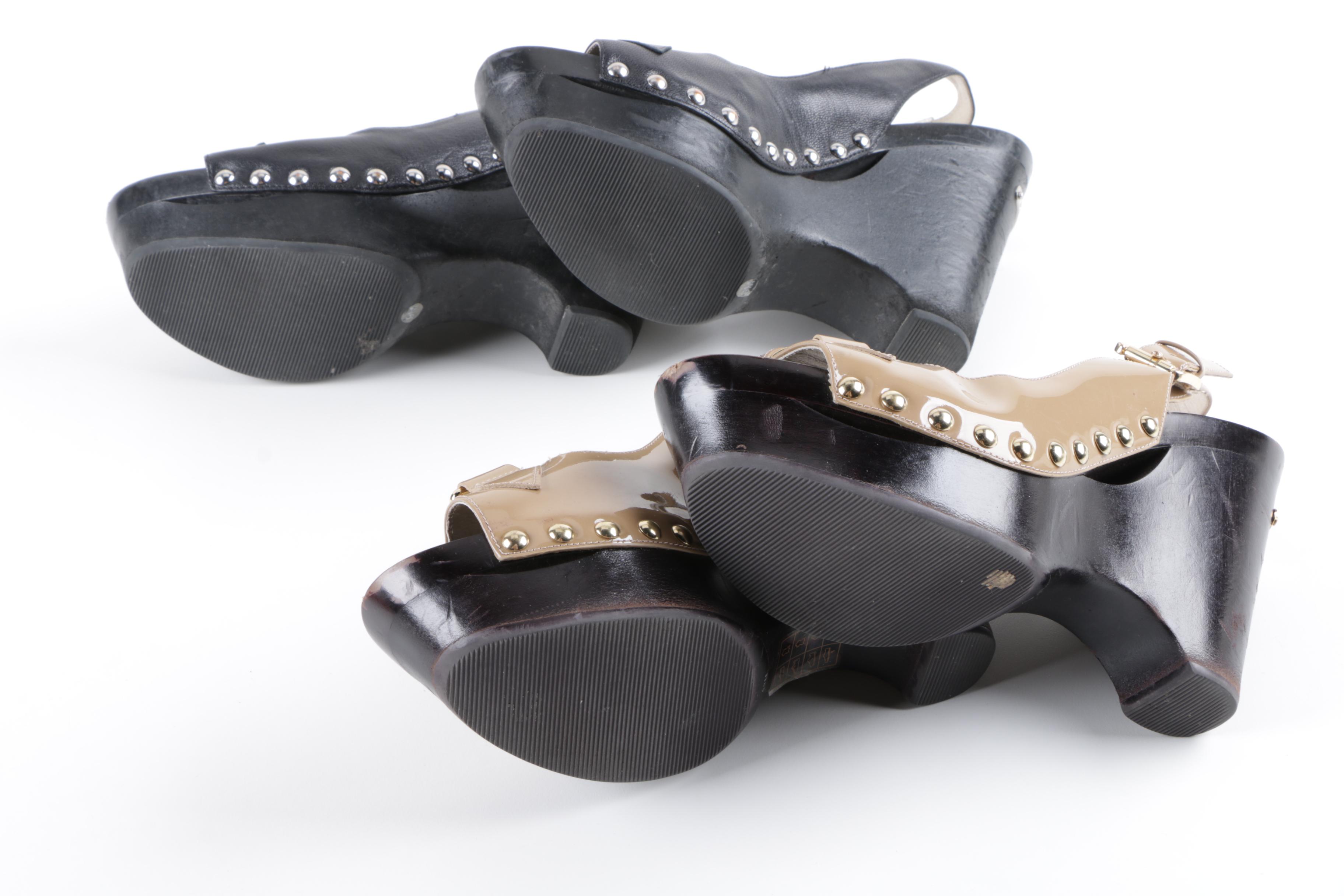 MICHAEL Michael Kors Leather Slingback Wedges