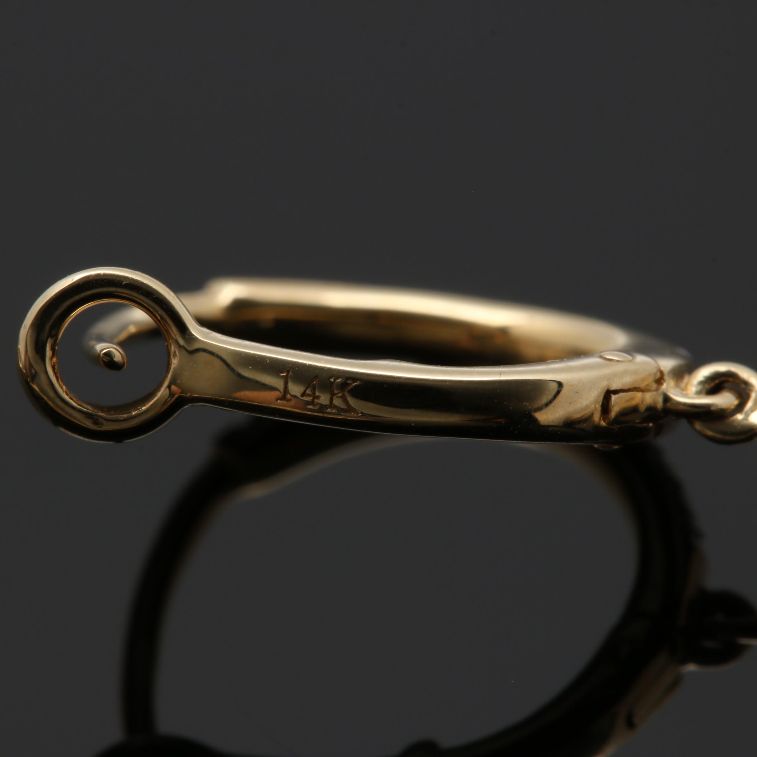 14K Yellow Gold Diamond Dangle Earrings