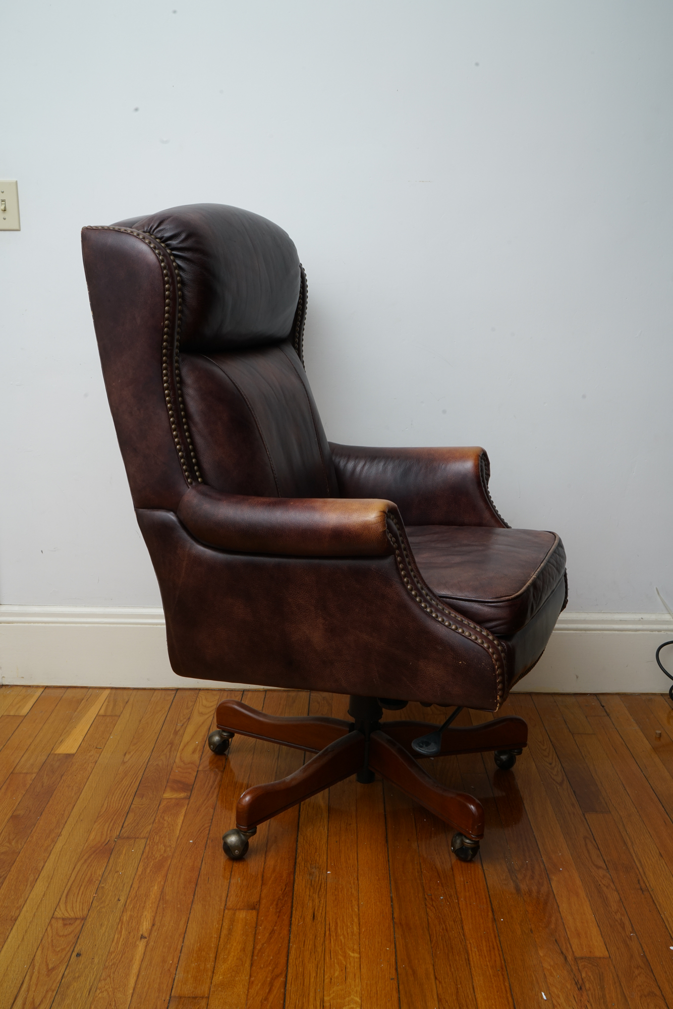 Brown Leather Executive Office Chair by Seven Seas Seating