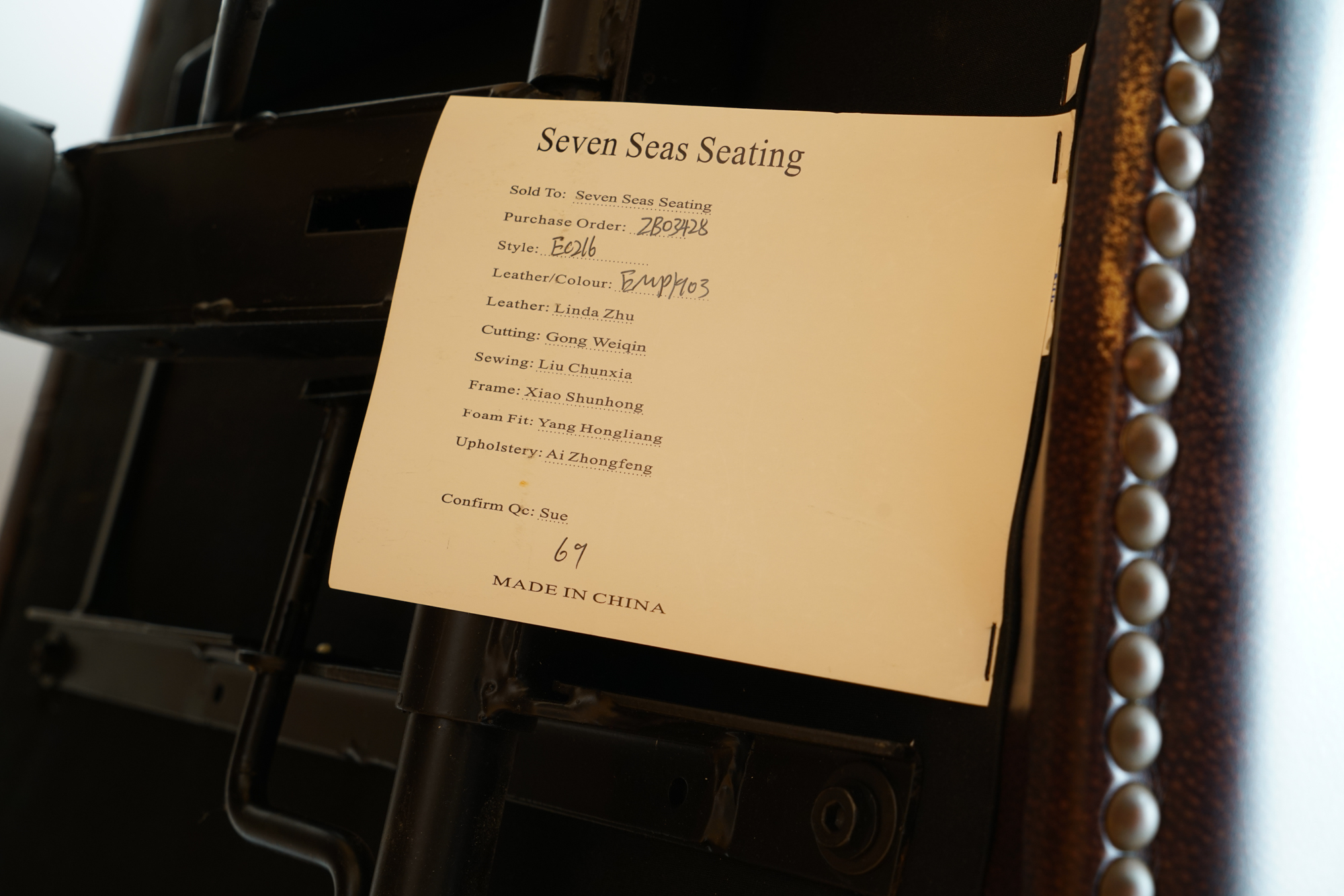 Brown Leather Executive Office Chair by Seven Seas Seating