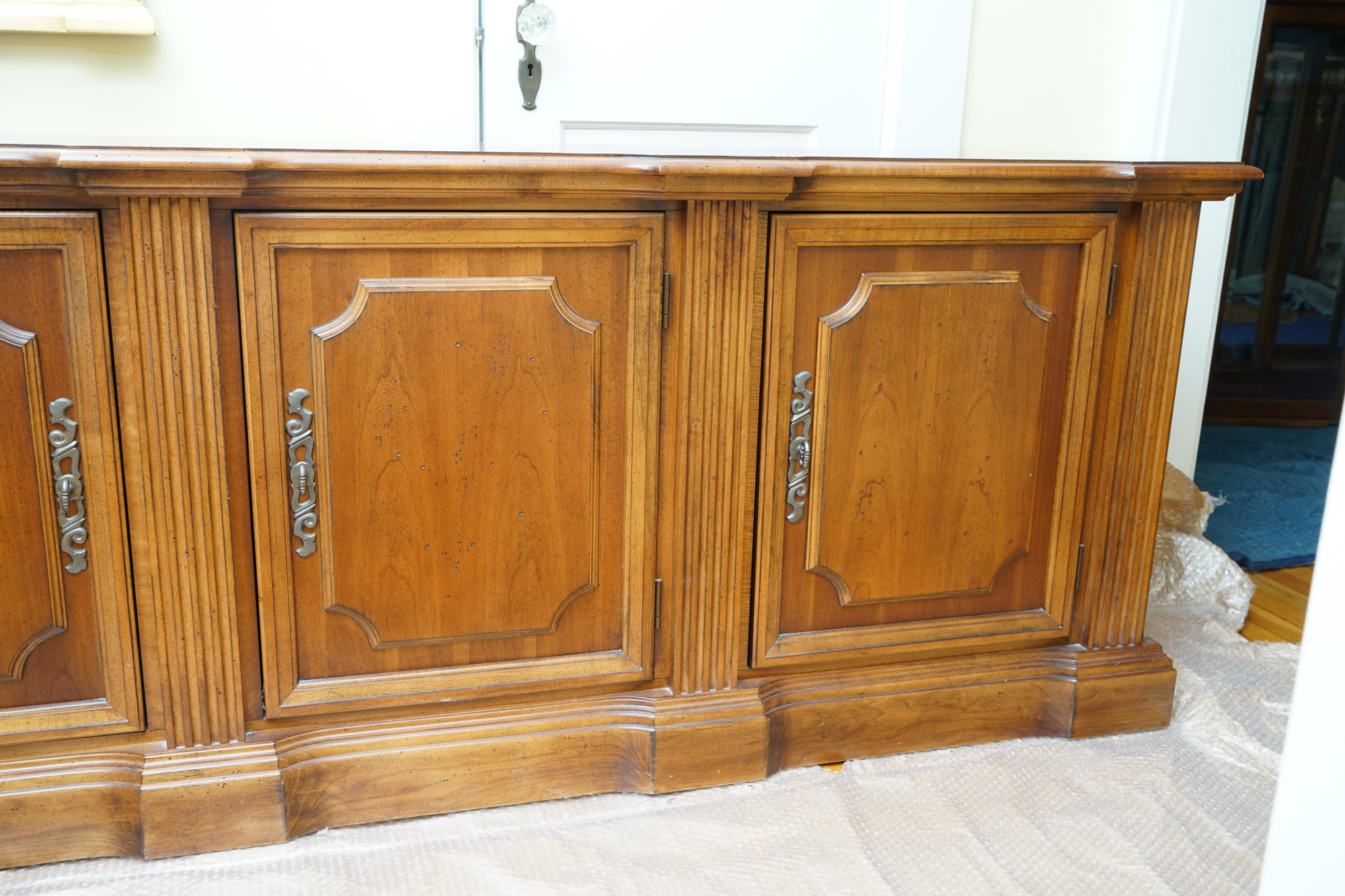 Vintage Two-Piece Neoclassical Style Cherry Bookcase by Hooker Furniture