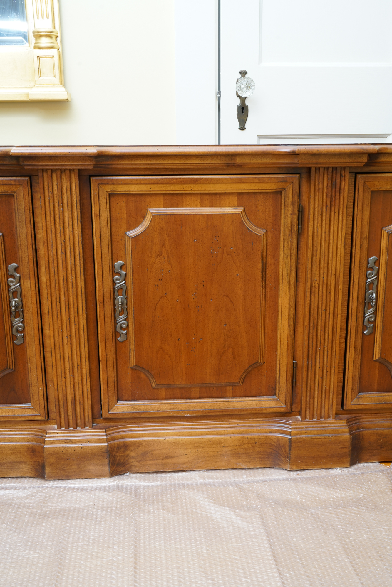 Vintage Two-Piece Neoclassical Style Cherry Bookcase by Hooker Furniture