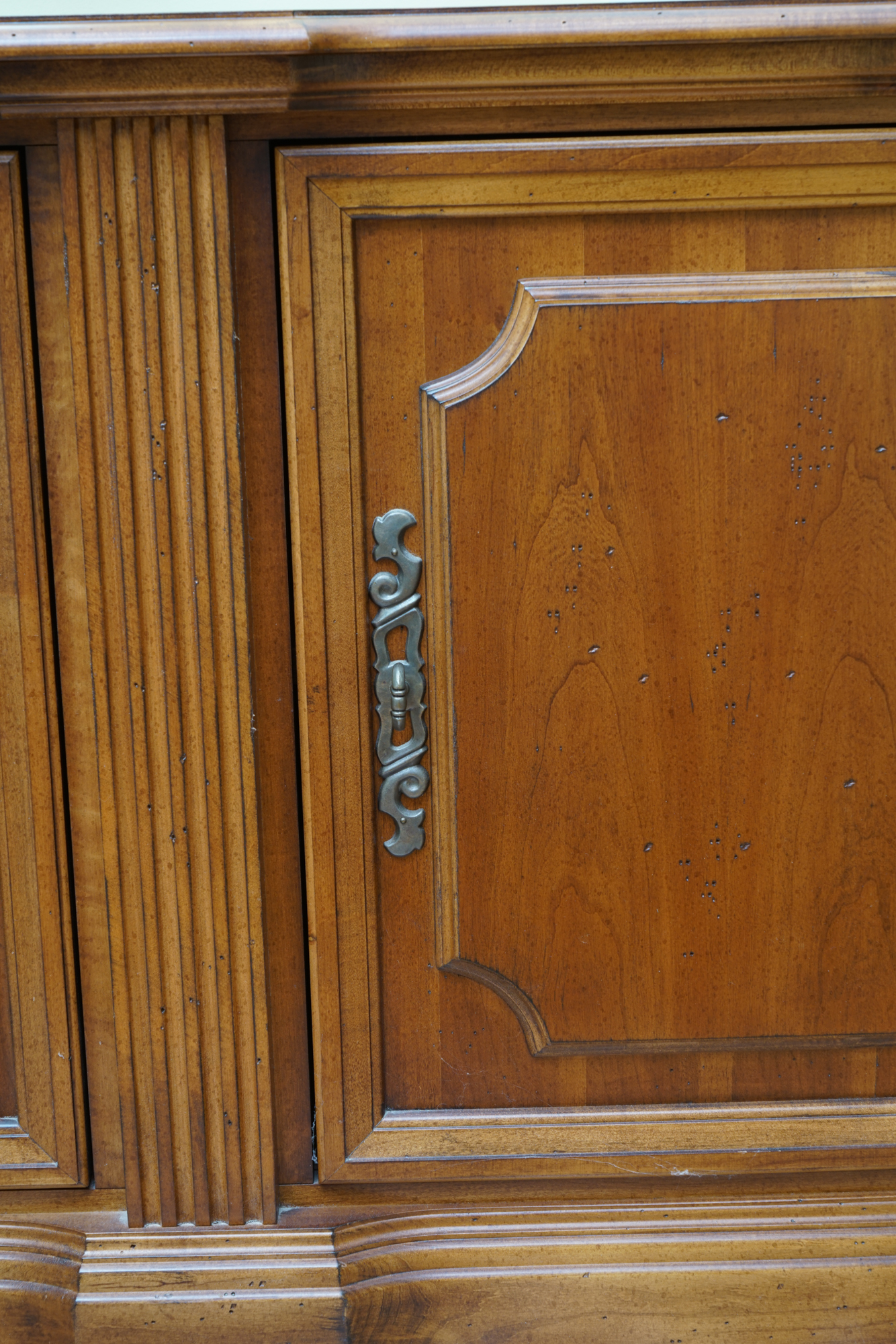 Vintage Two-Piece Neoclassical Style Cherry Bookcase by Hooker Furniture