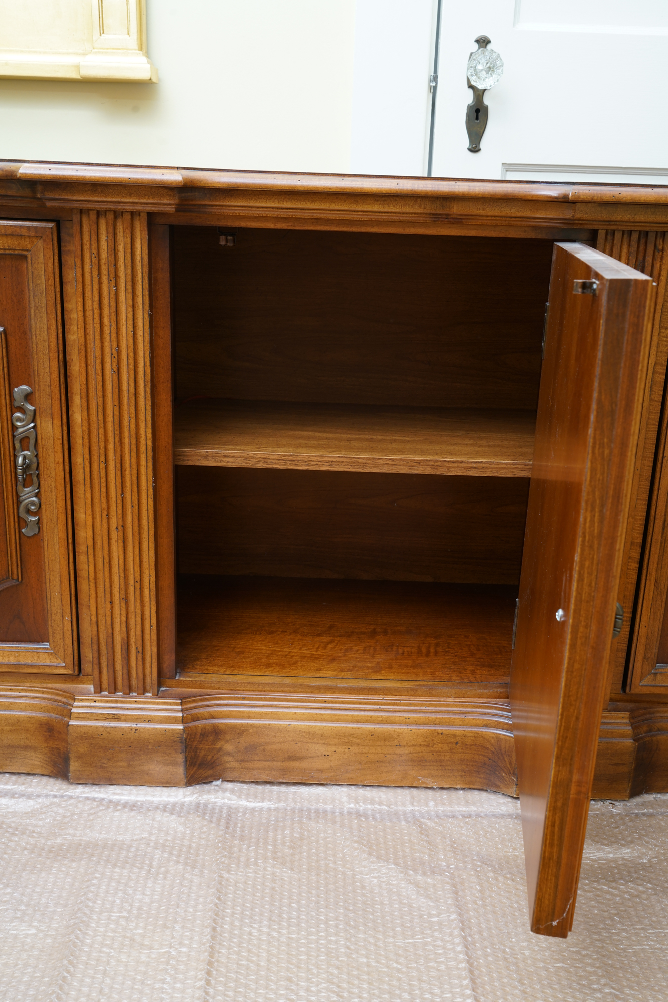 Vintage Two-Piece Neoclassical Style Cherry Bookcase by Hooker Furniture