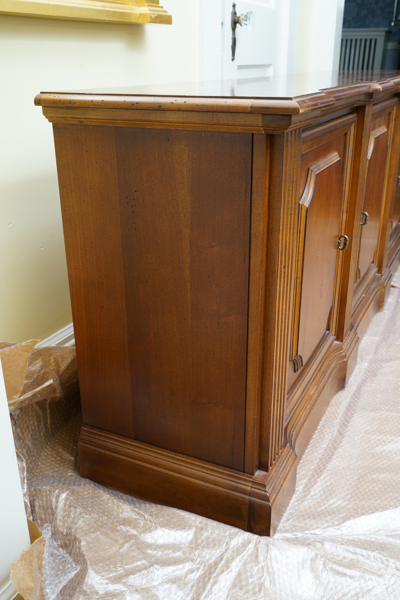 Vintage Two-Piece Neoclassical Style Cherry Bookcase by Hooker Furniture
