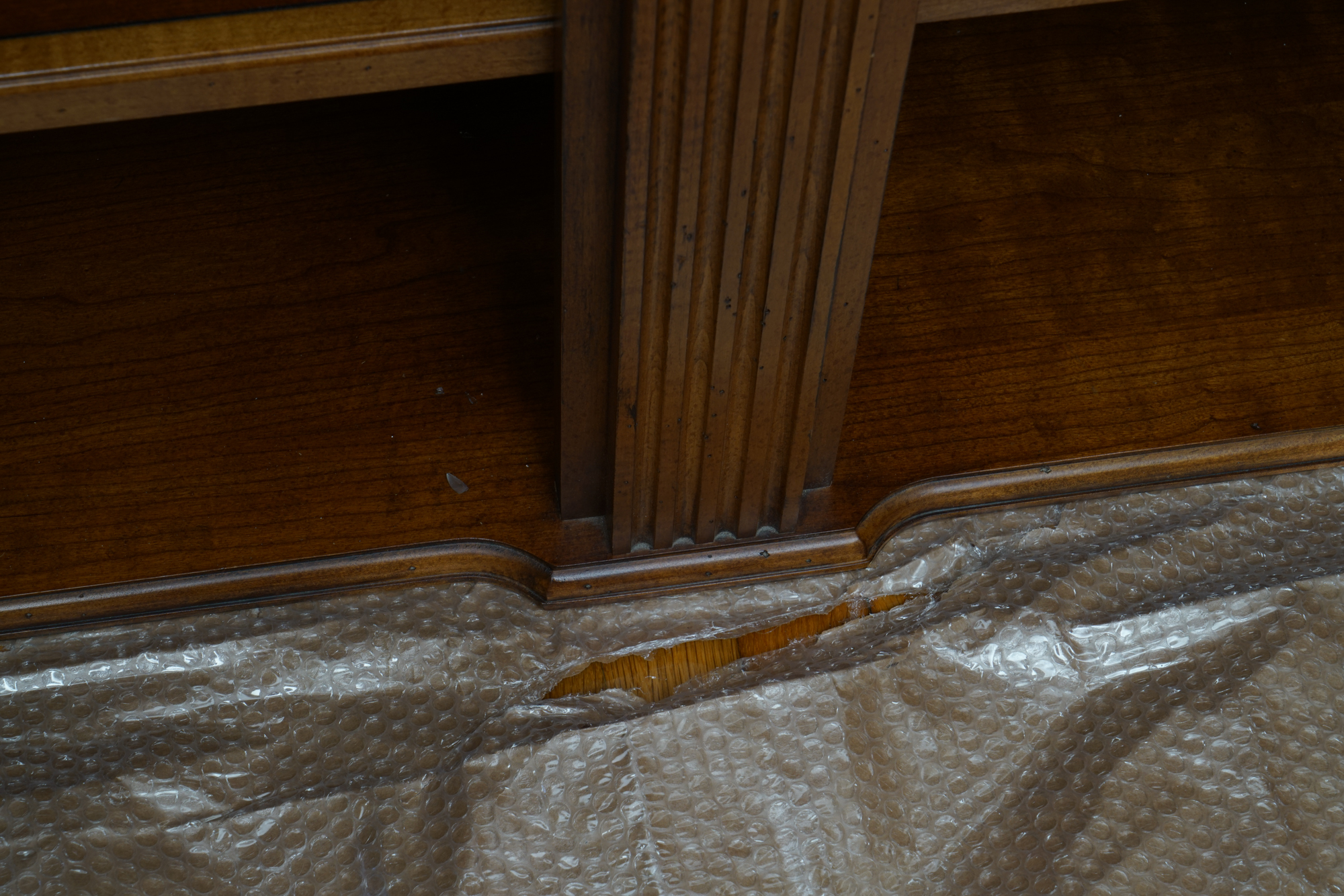 Vintage Two-Piece Neoclassical Style Cherry Bookcase by Hooker Furniture