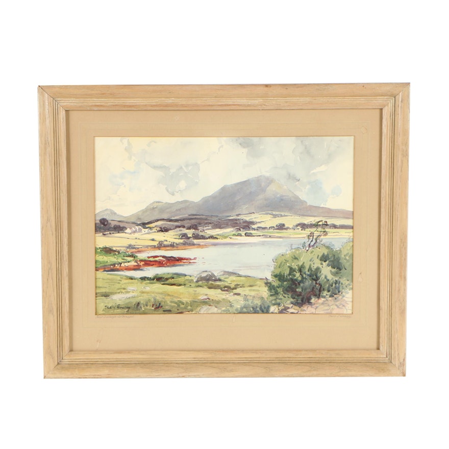 Theodore J. Gracey Watercolor Painting "Near Lackagh - Co. Donegal"