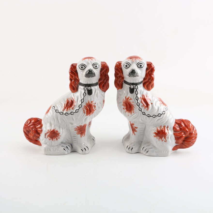 Ceramic Mirrored Spaniel Staffordshire Style Figurines