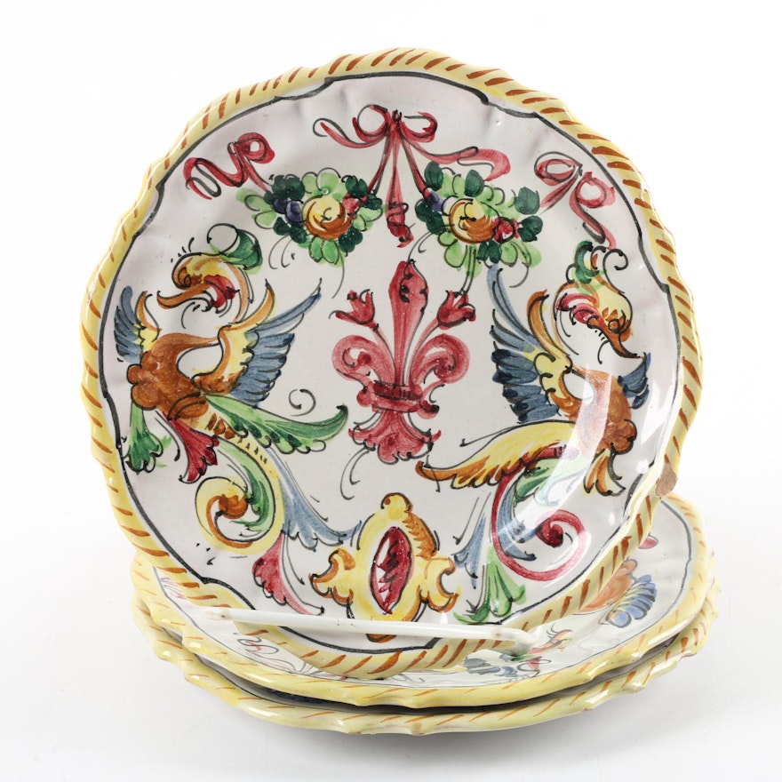 Fratelli Fanciullacci  Italian Faience Bread and Butter Plates