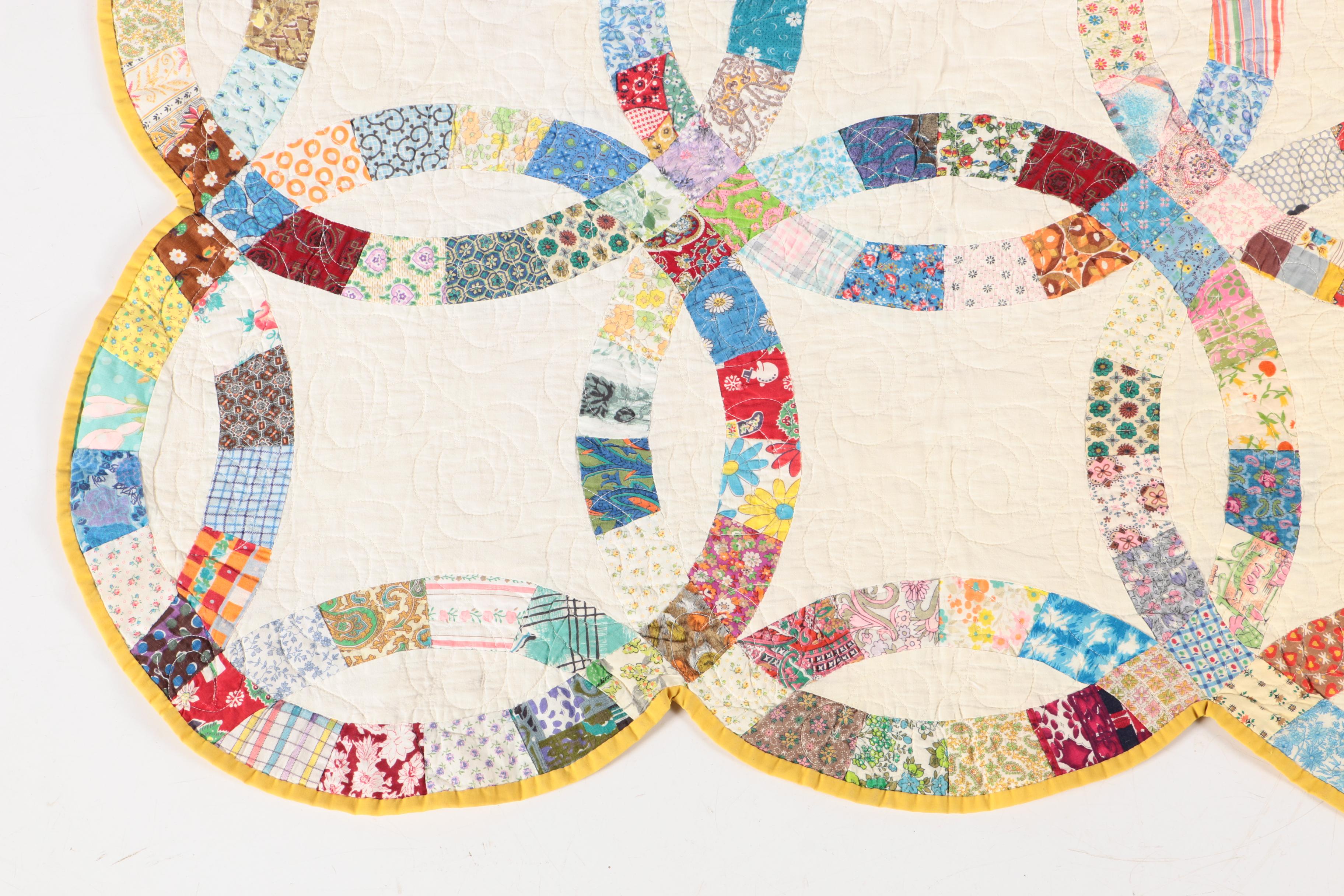 Handmade "Double Wedding Ring" Quilt