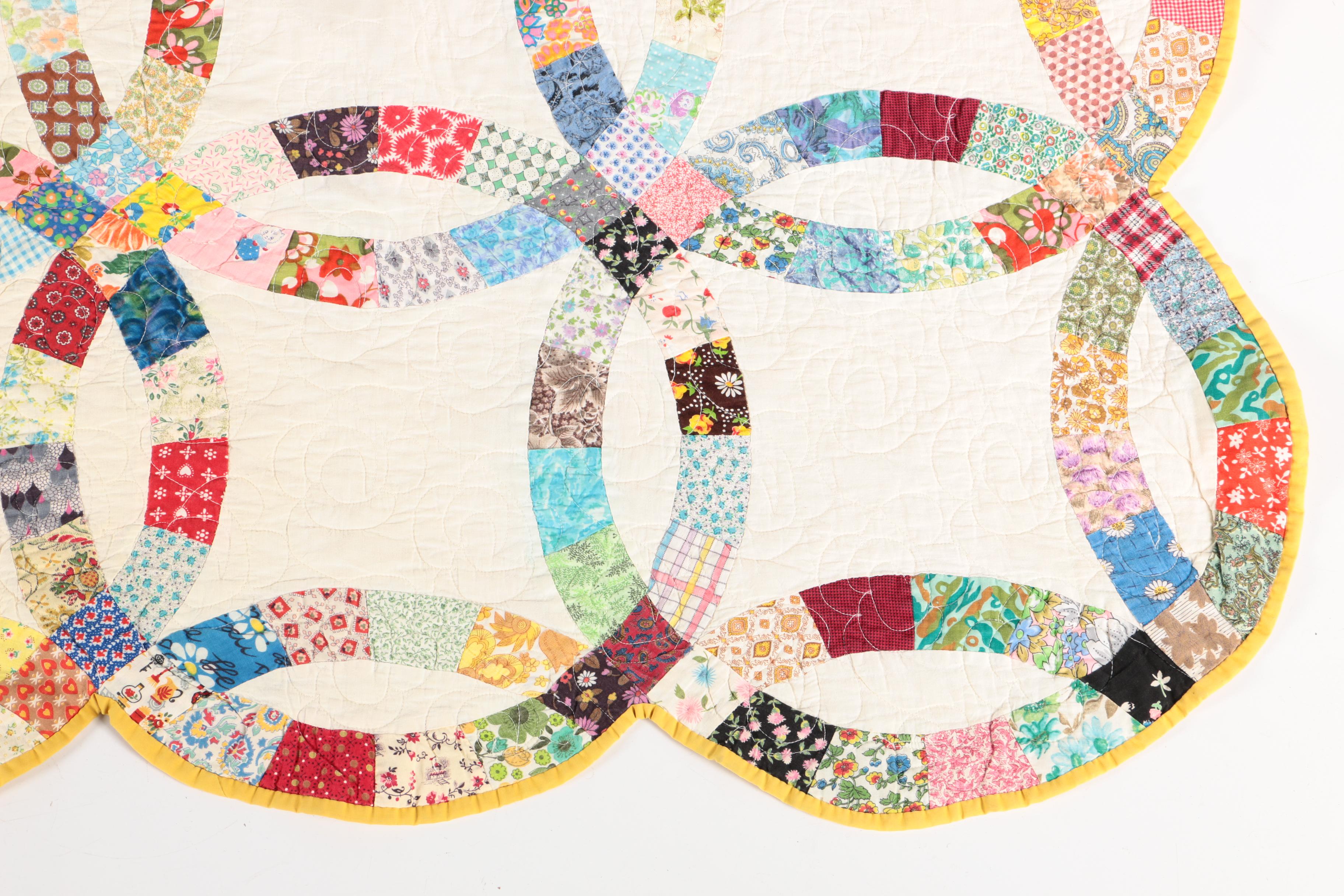 Handmade "Double Wedding Ring" Quilt