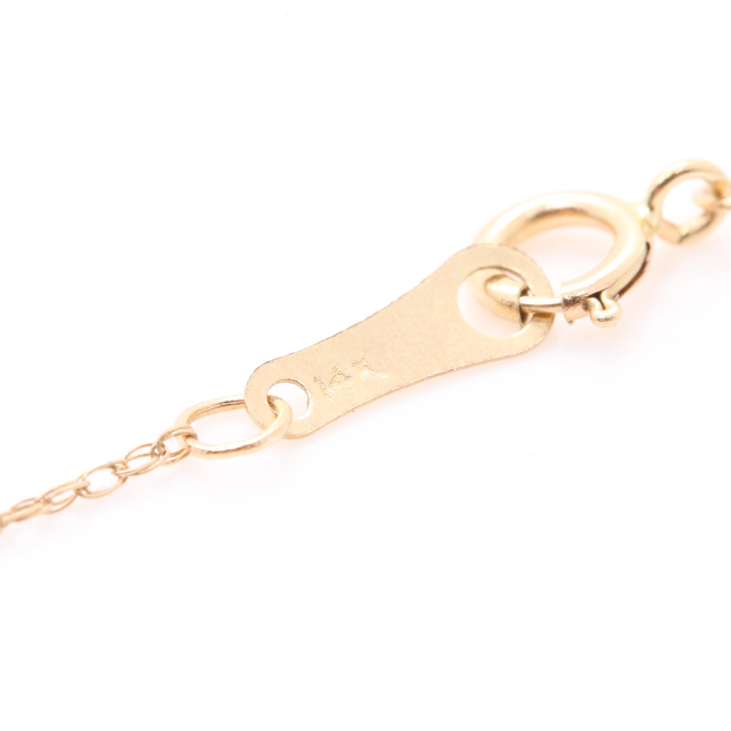 14K Yellow and White Gold Diamond Pendant Necklace