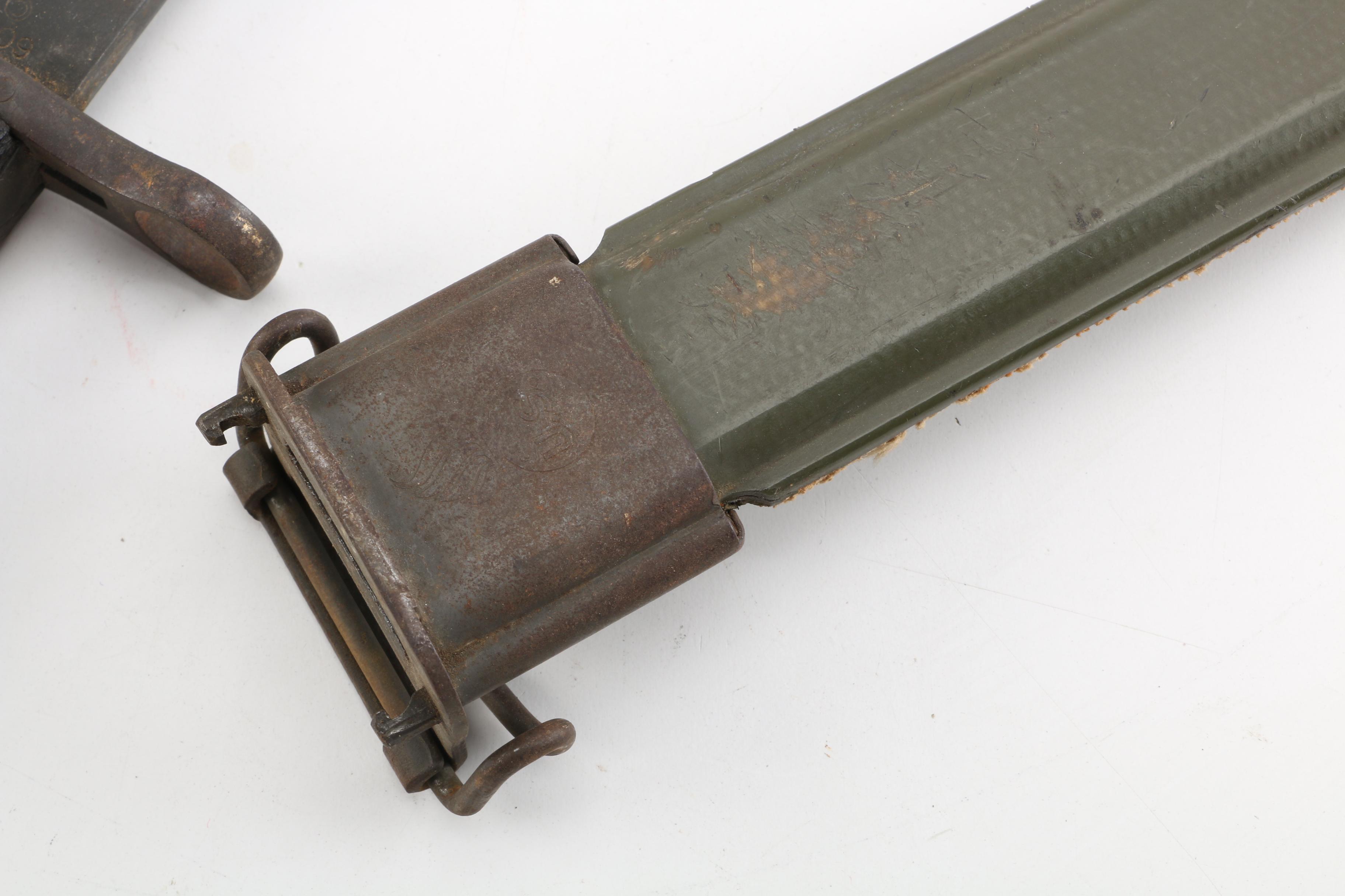 WWII US Army M1 Garand Bayonet with "Spear Cut"