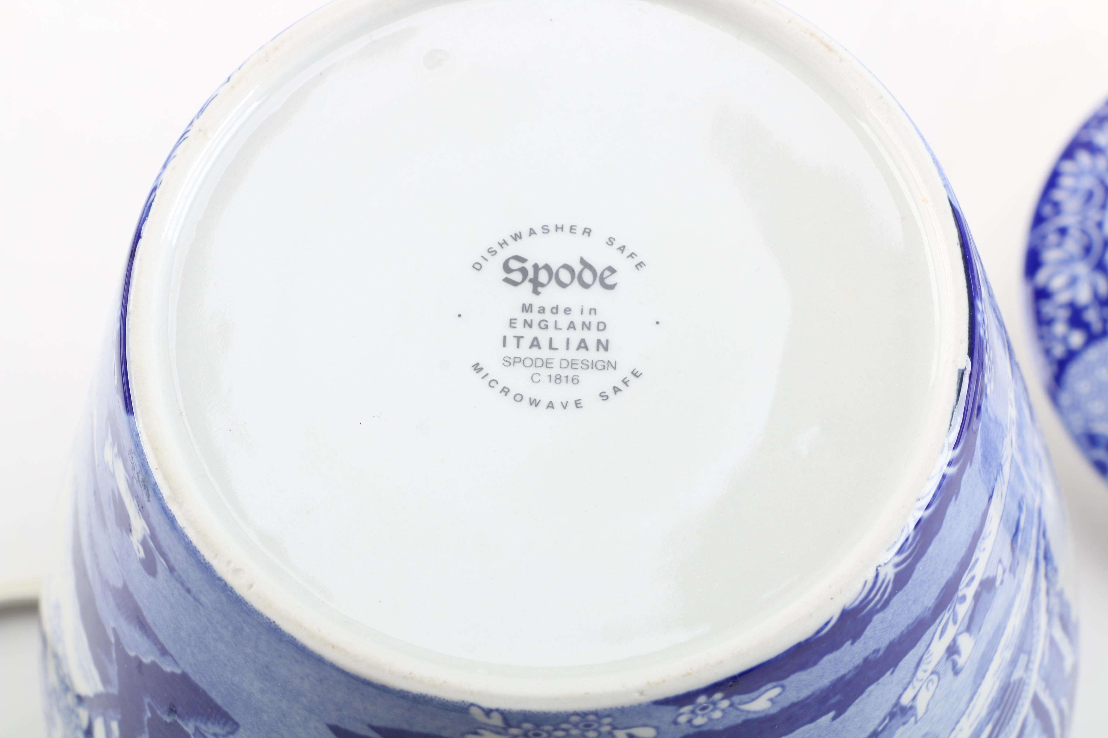 Spode "Blue Italian" Ceramic Kitchen Canisters