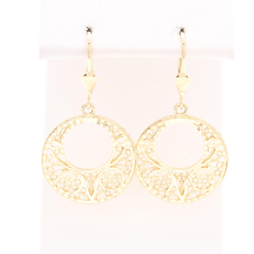 14K Yellow Gold Dangle Earrings