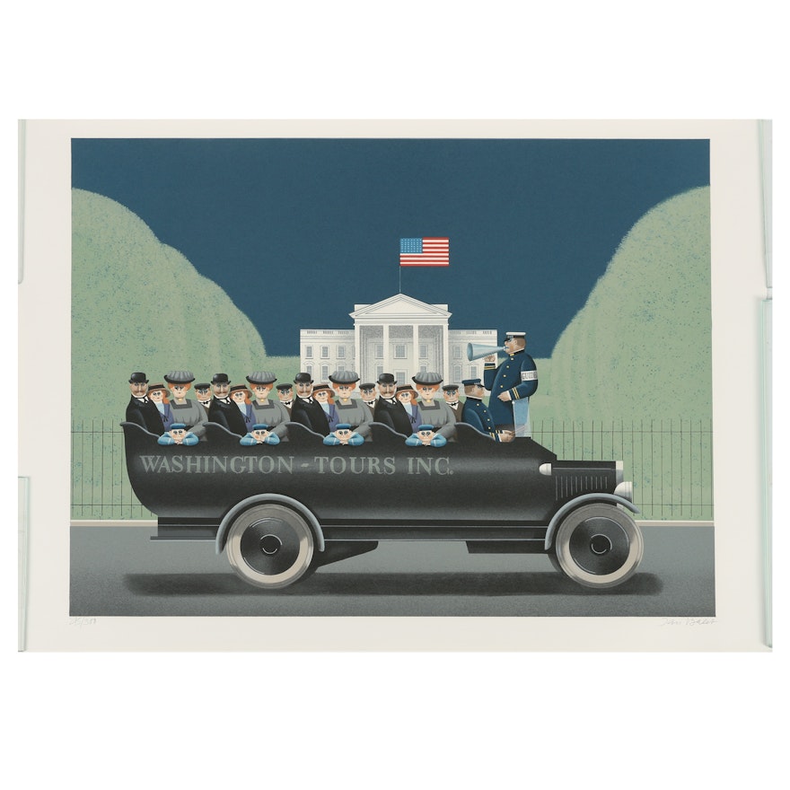 Jan Balet Lithograph "To the Left... The White House"