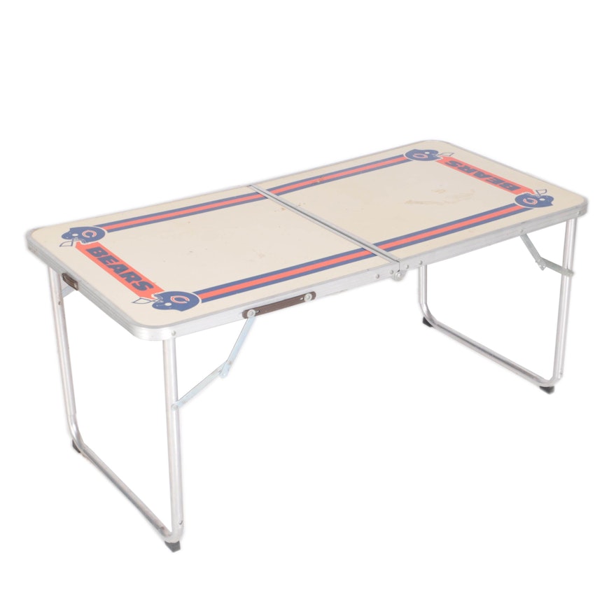 Vintage Chicago Bears Themed Metal Folding Table