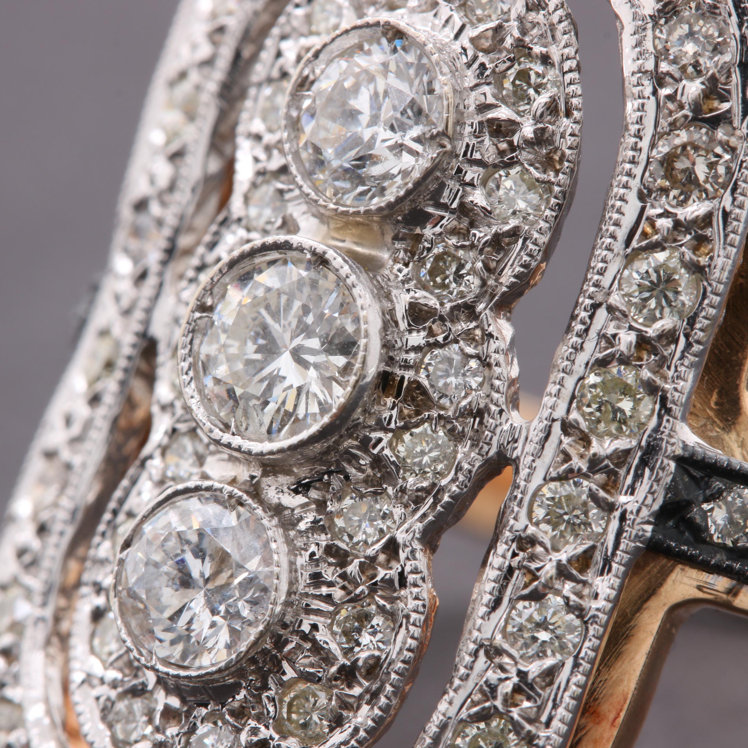 14K Yellow Gold 1.27 CTW Diamond Ring with 800 Silver Accents