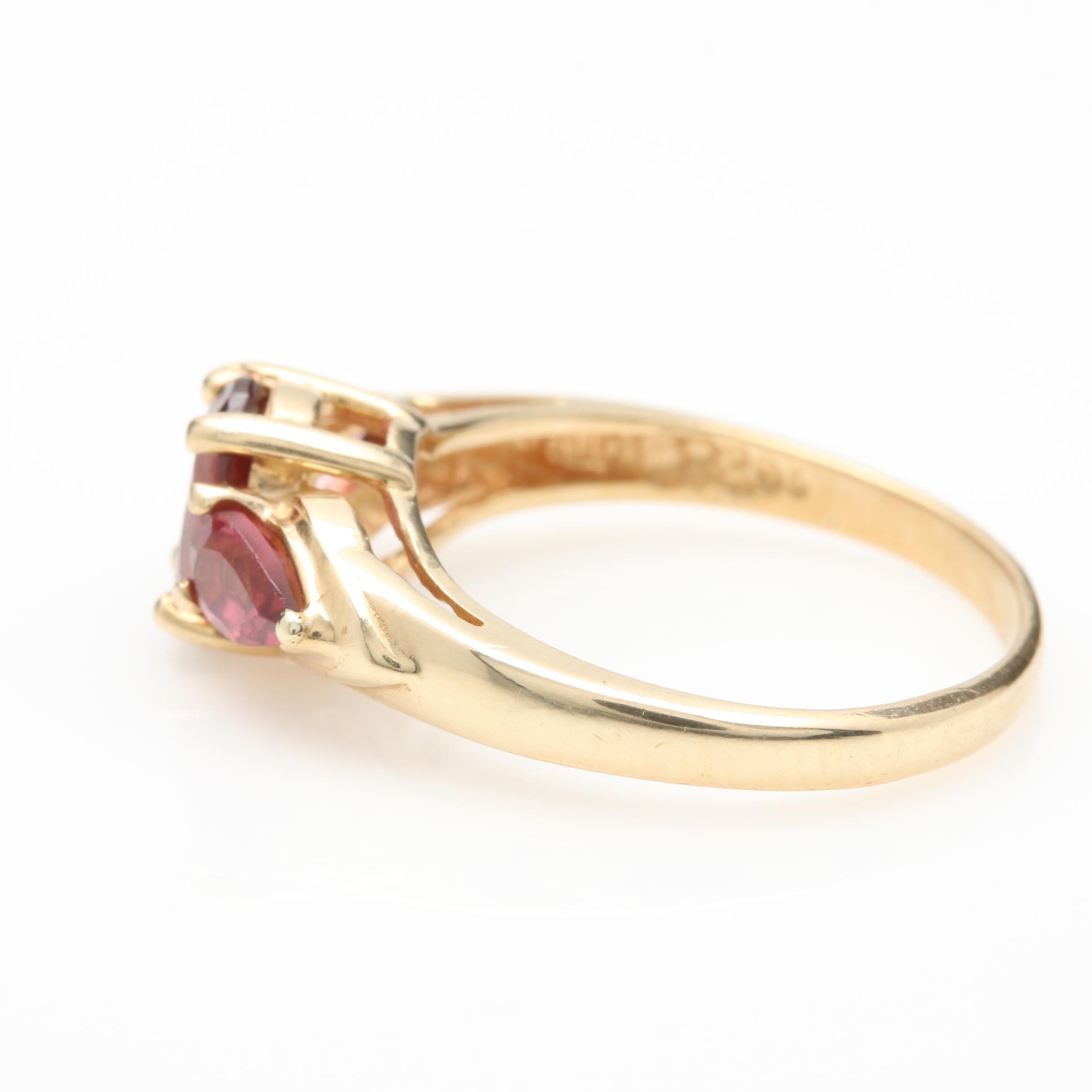 10K Yellow Gold Rhodolite Garnet Ring