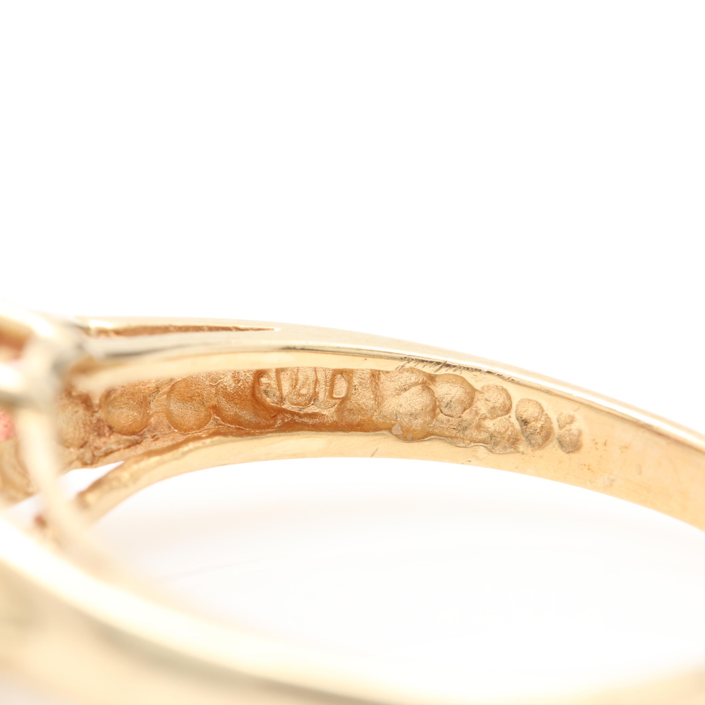 10K Yellow Gold Rhodolite Garnet Ring