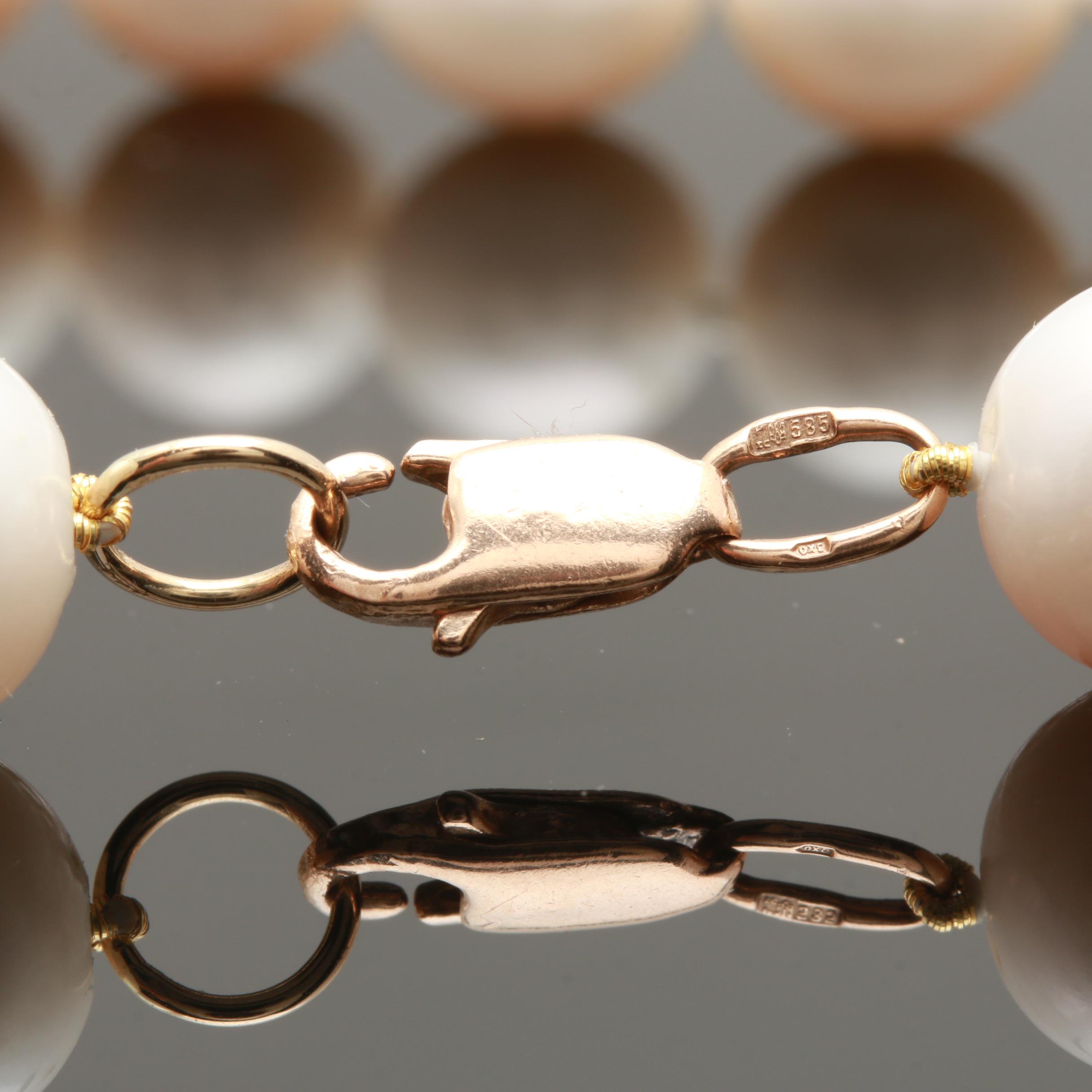 10K and 14K Yellow Gold Cultured Pearl Necklace