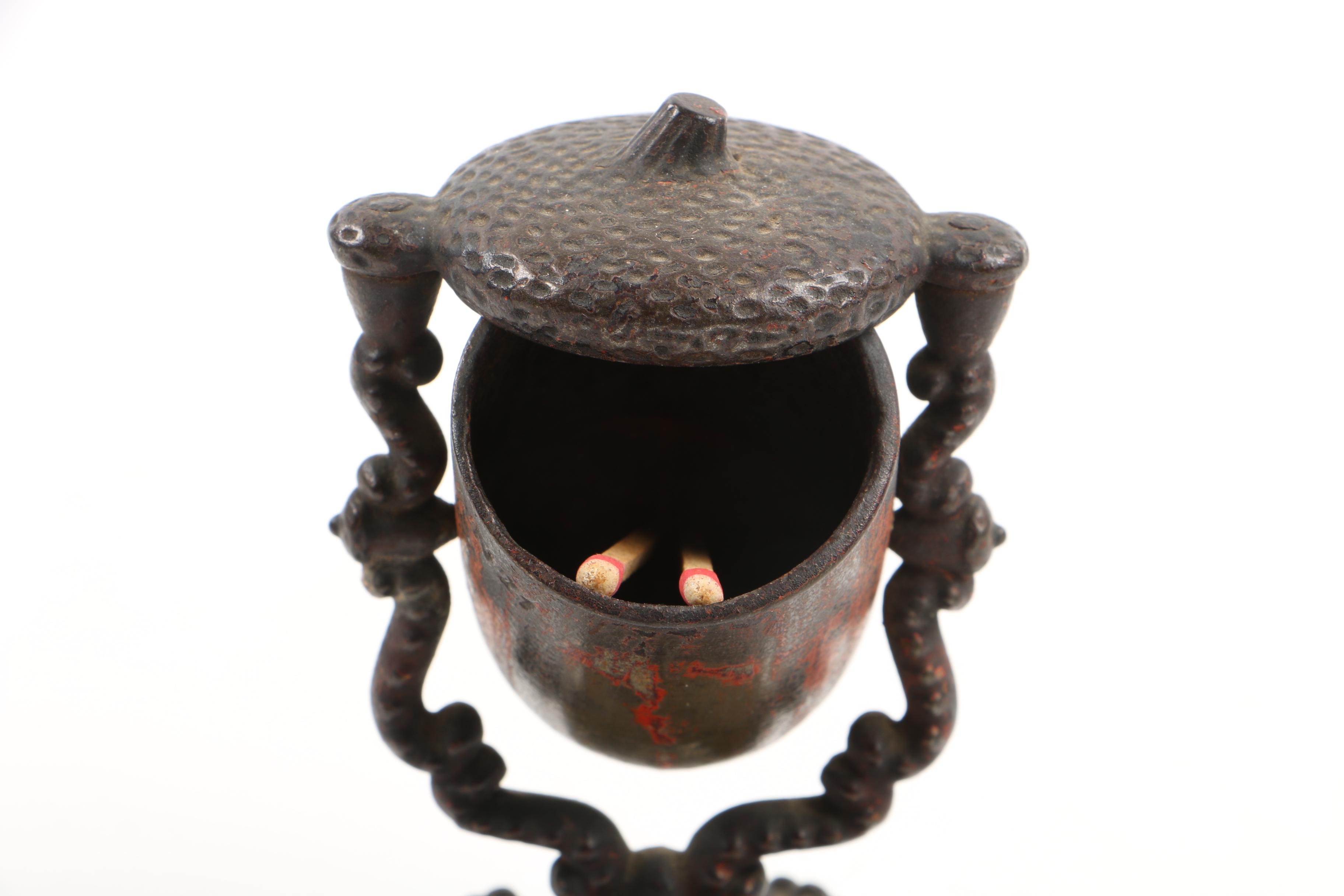 1862 Cast Iron Acorn Match Safe