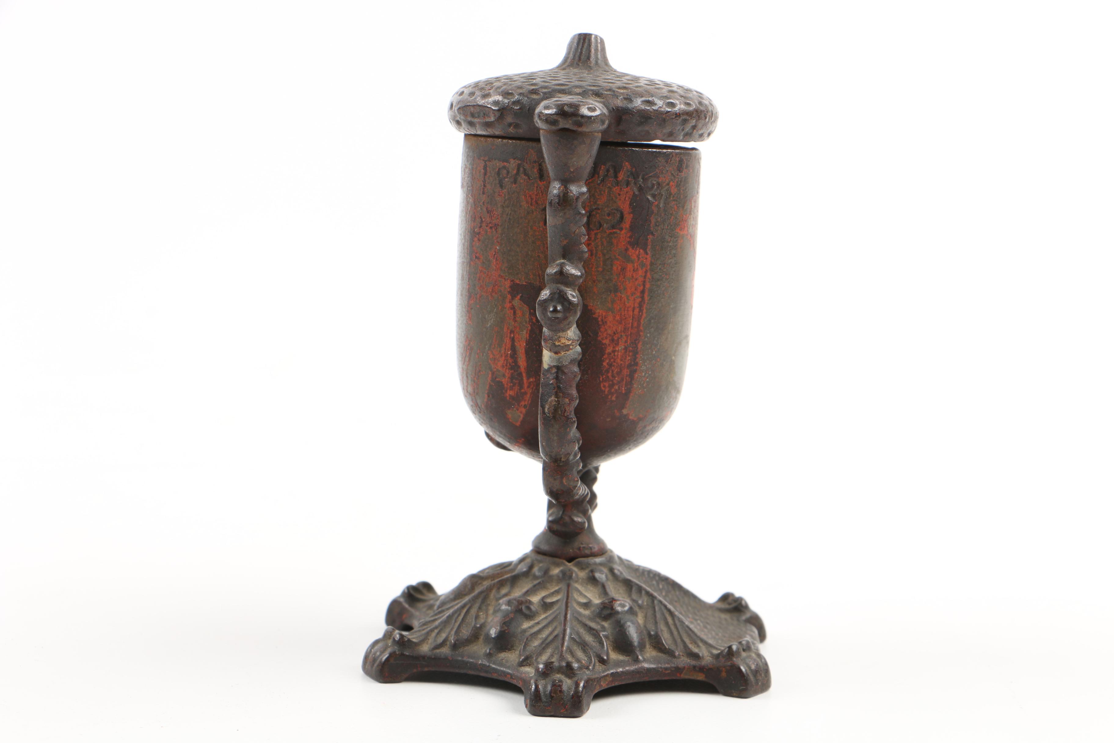 1862 Cast Iron Acorn Match Safe