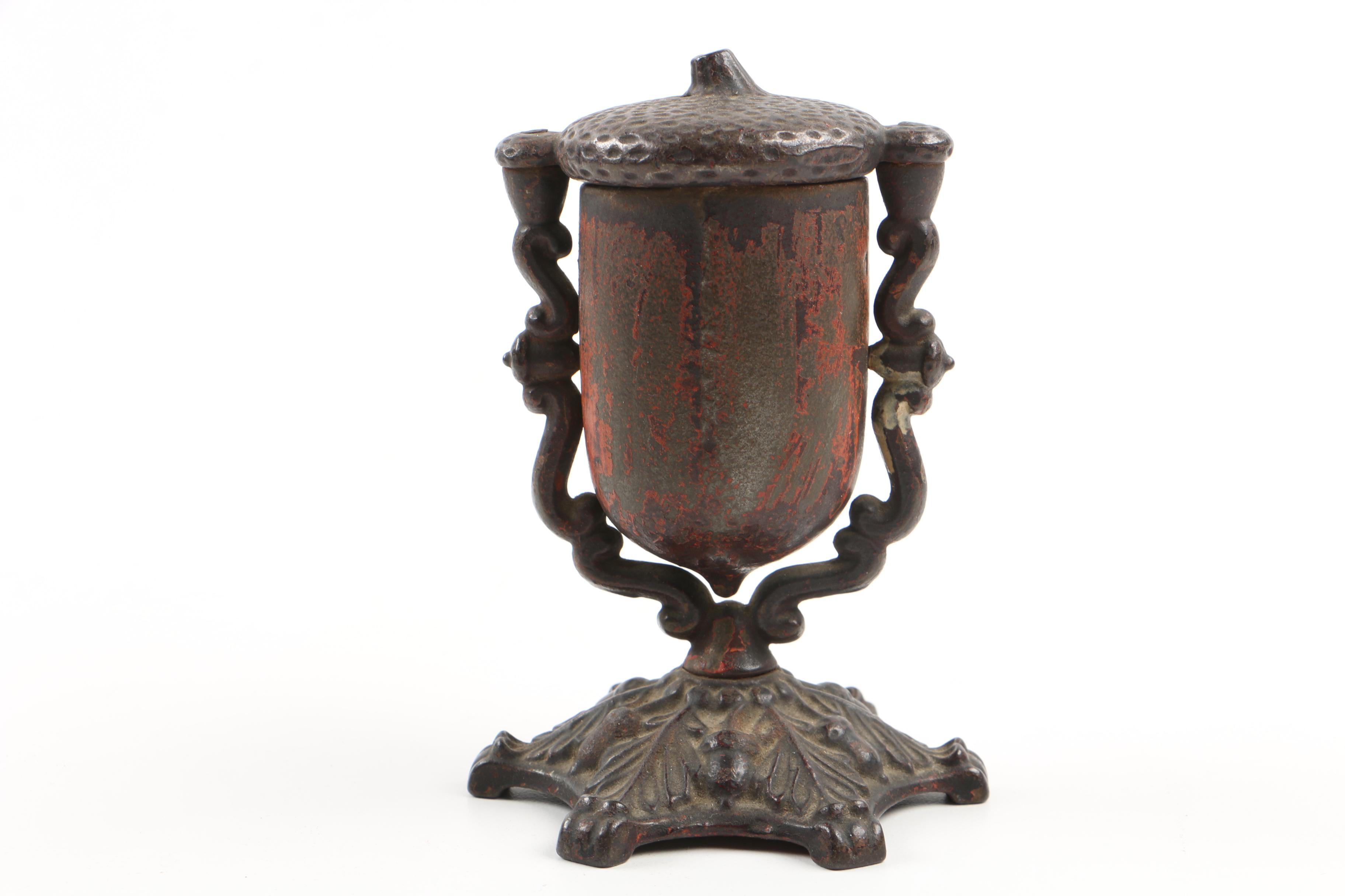 1862 Cast Iron Acorn Match Safe