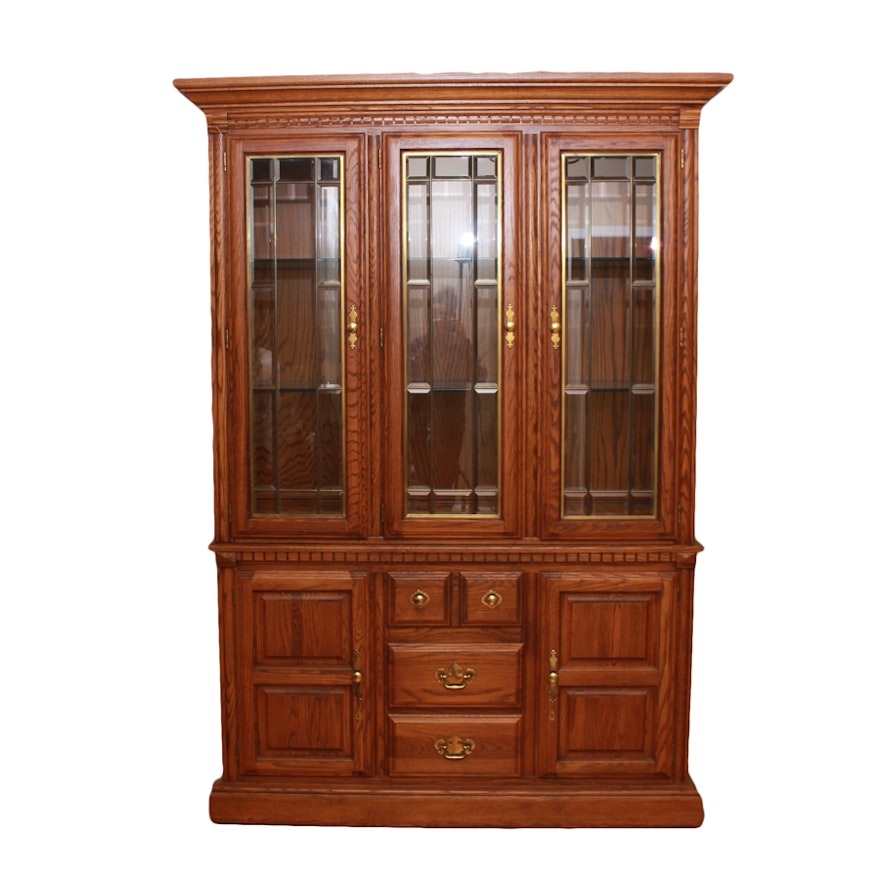 Vintage Oak China Cabinet by Richardson Brothers