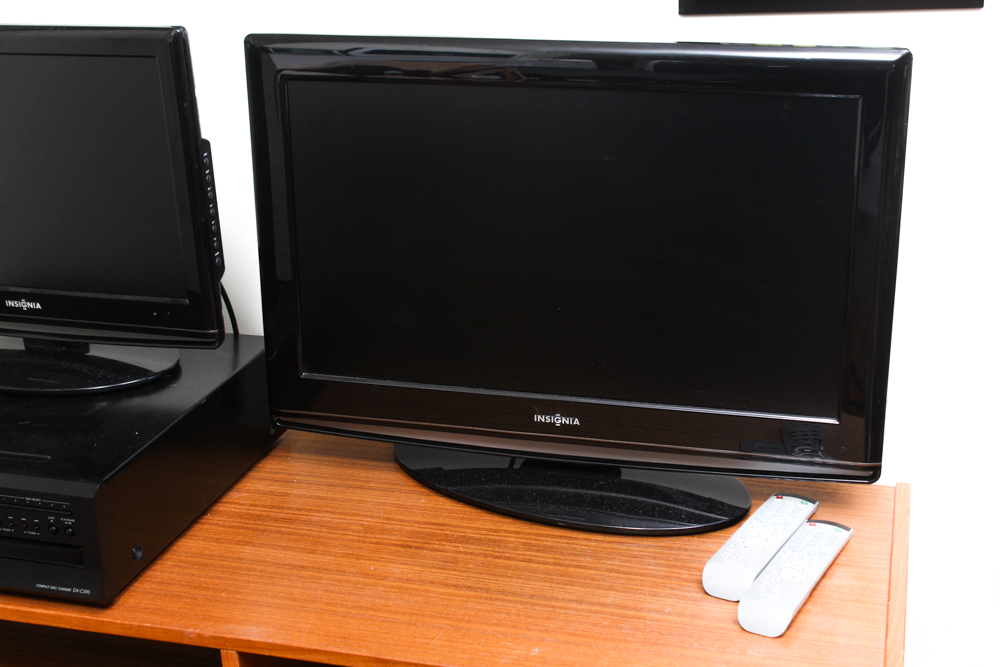 19" and 26" Insignia Flat Screen Televisions and Onkyo CD Changer