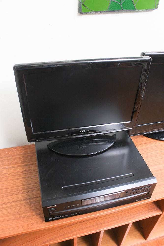 19" and 26" Insignia Flat Screen Televisions and Onkyo CD Changer