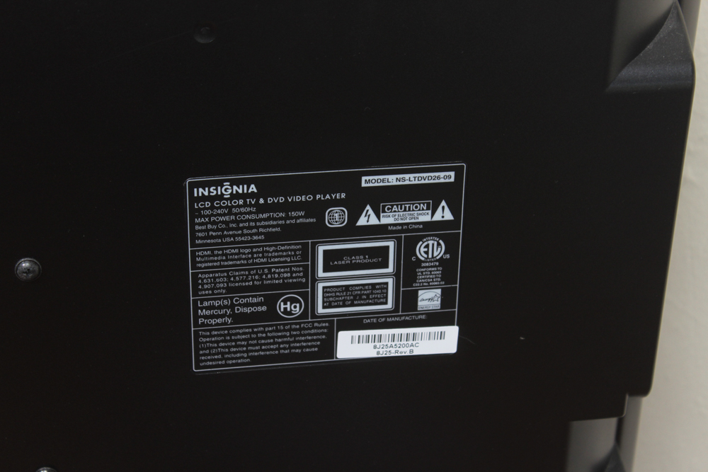 19" and 26" Insignia Flat Screen Televisions and Onkyo CD Changer