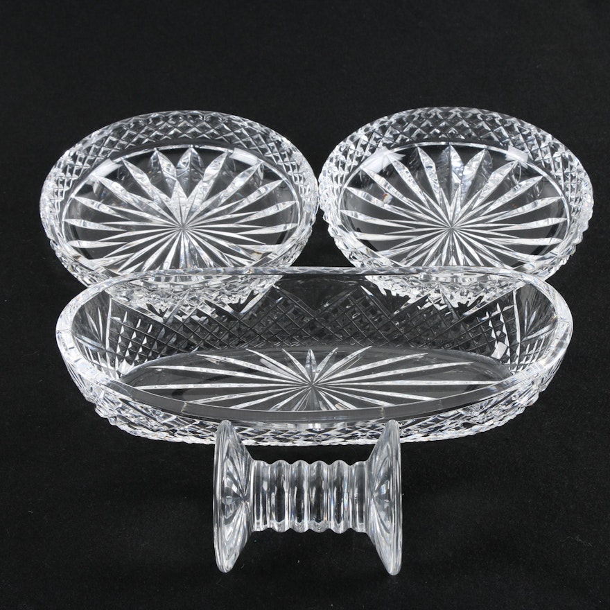 Crystal Bowls with a Celery Dish and Knife Rest featuring Waterford Crystal