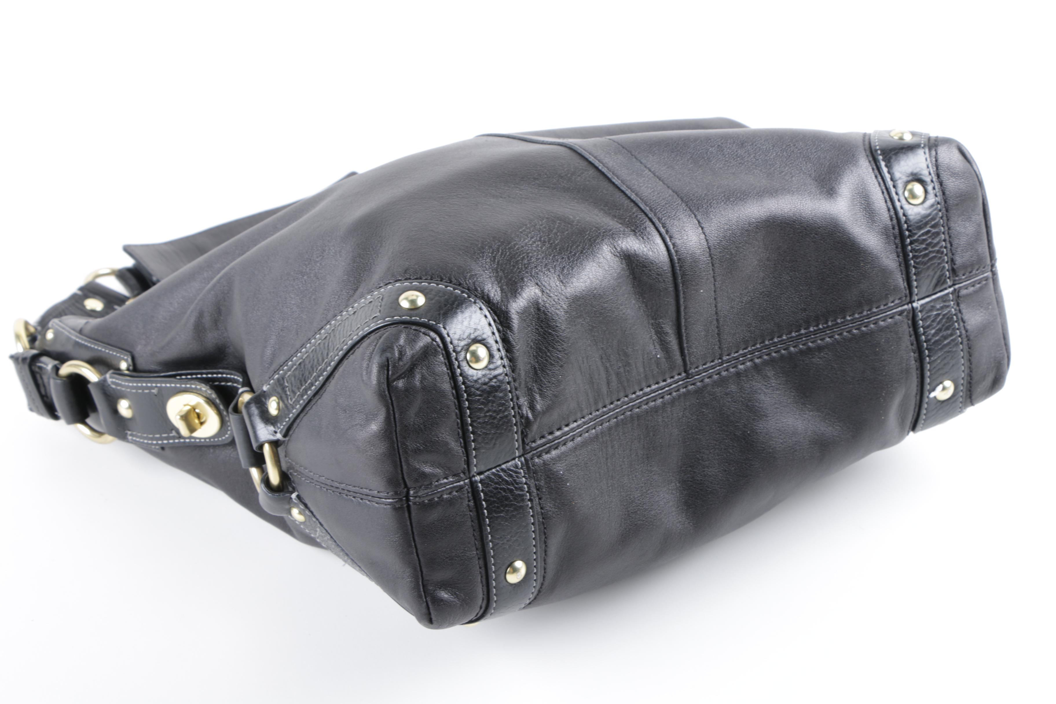 Coach Carly Black Leather Hobo Bag