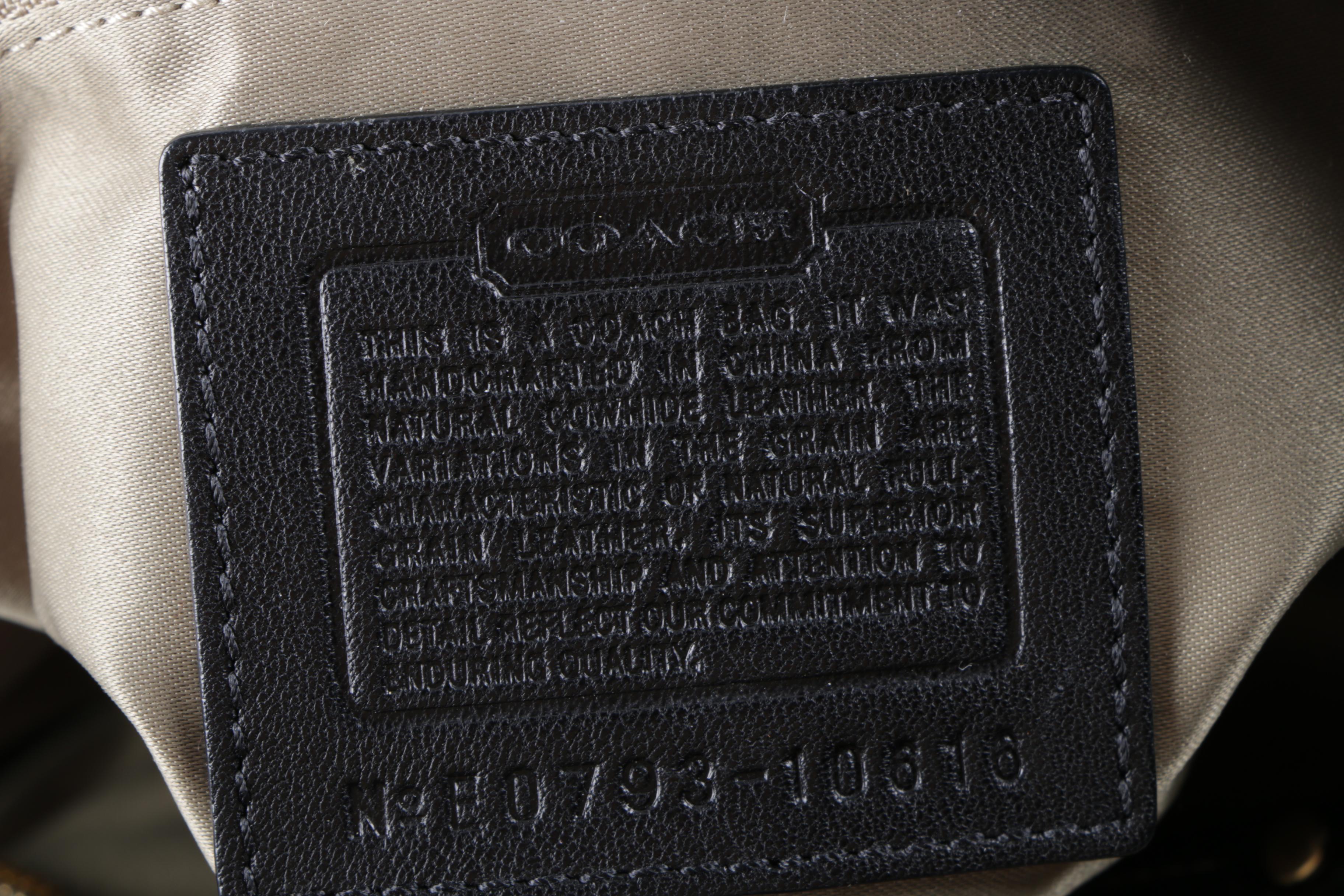 Coach Carly Black Leather Hobo Bag