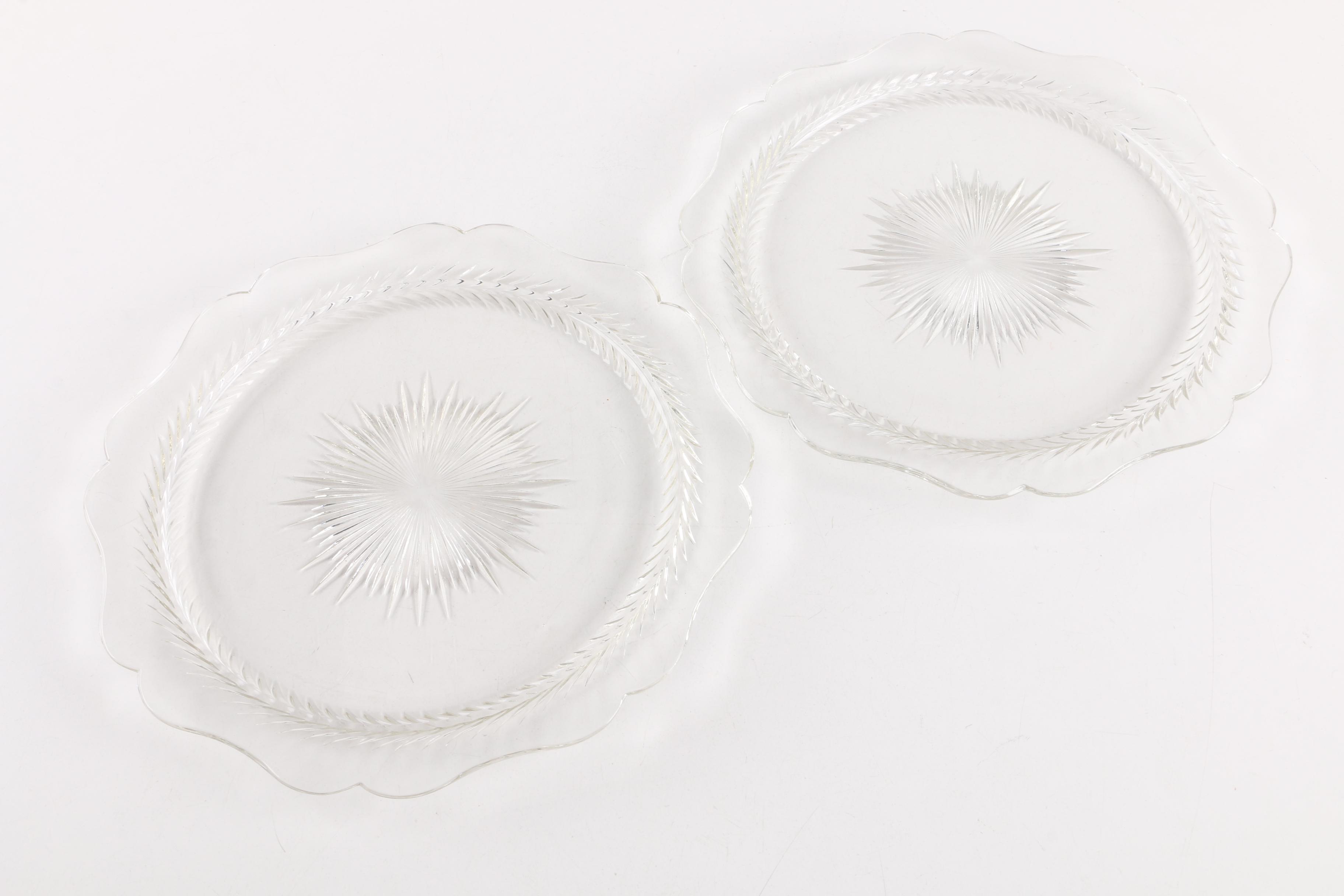 Depression and Etched Glass Serveware and Plates