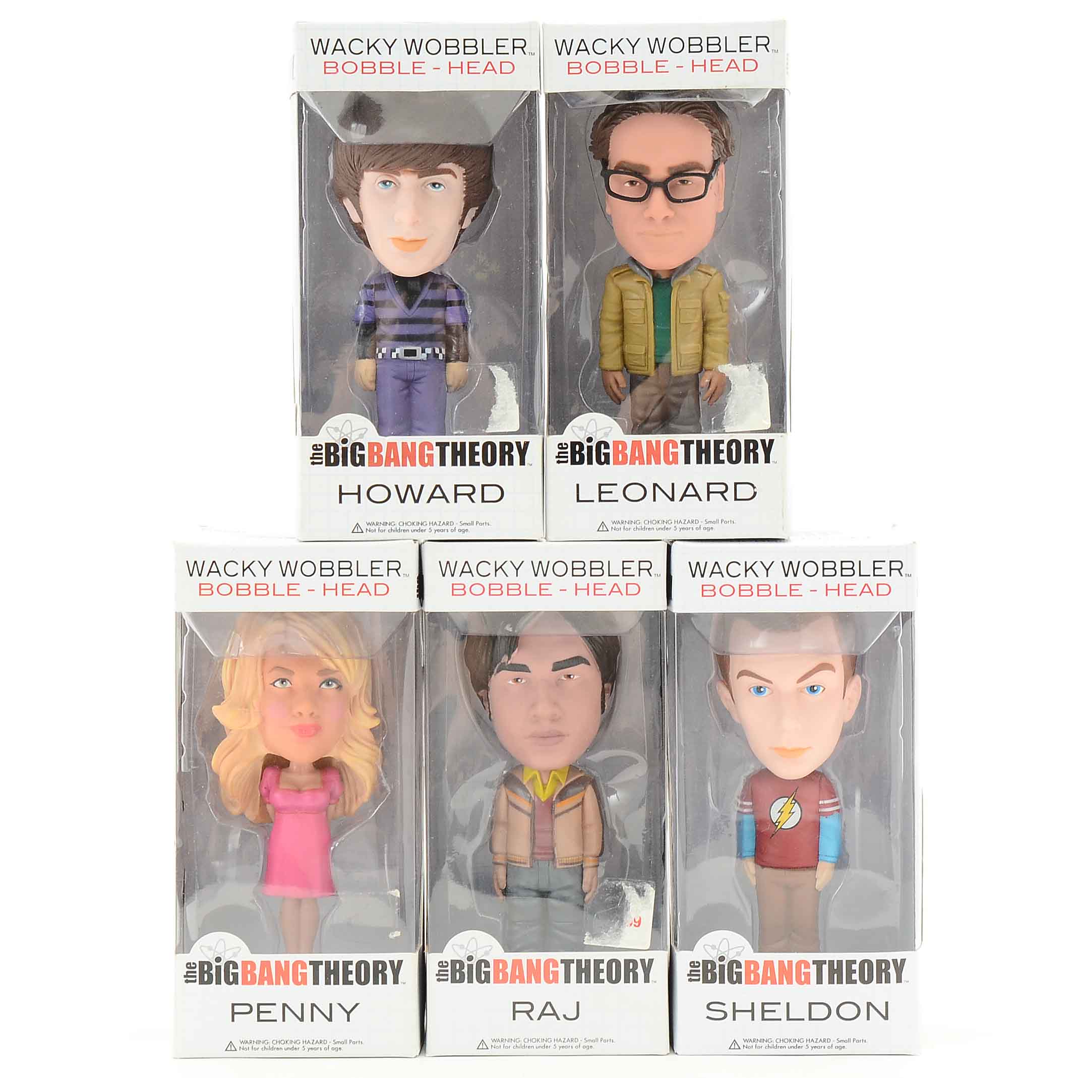 Five "Big Bang Theory" Cast Members Bobblehead Dolls With Boxes