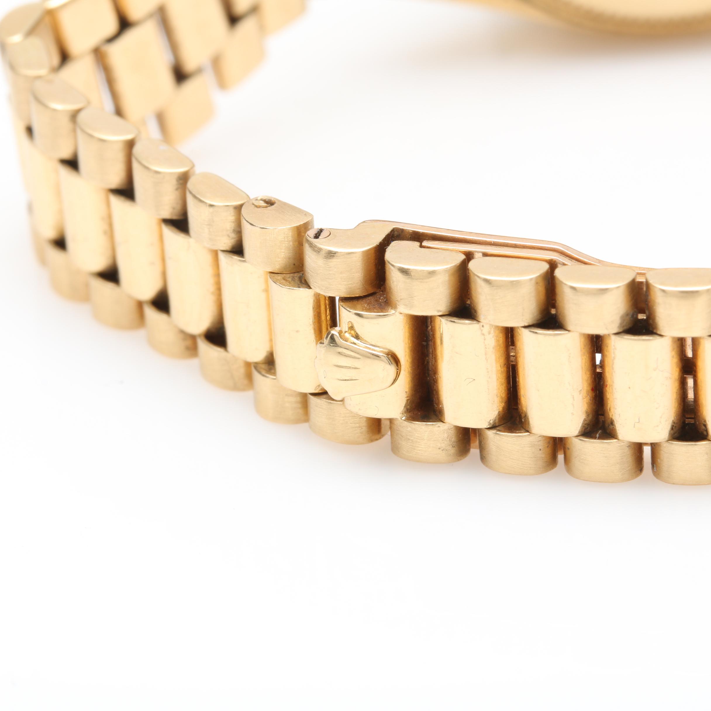 Vintage Rolex Oyster Perpetual Datejust 18K Yellow Gold Diamond Watch