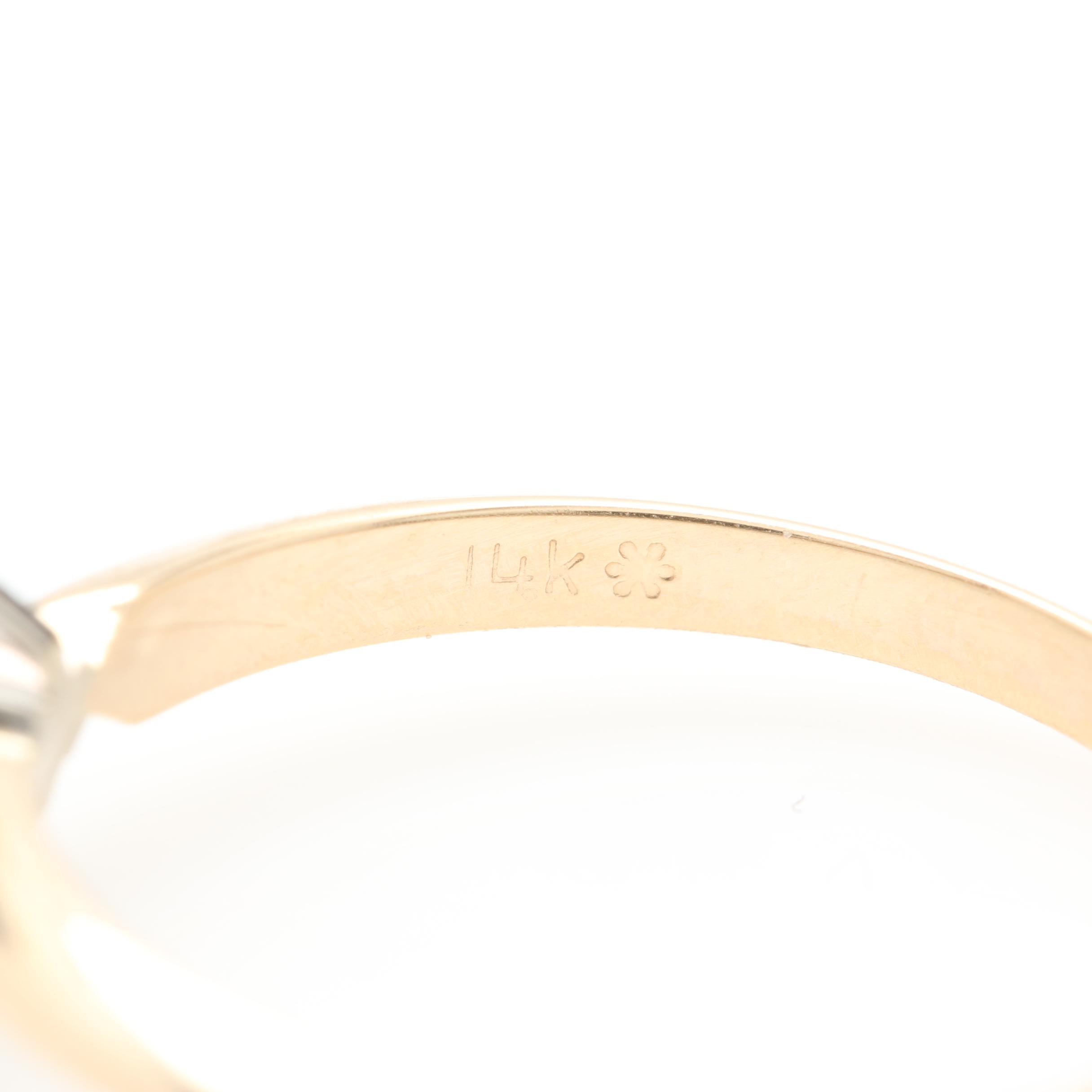 14K Yellow Gold Diamond Solitaire Ring