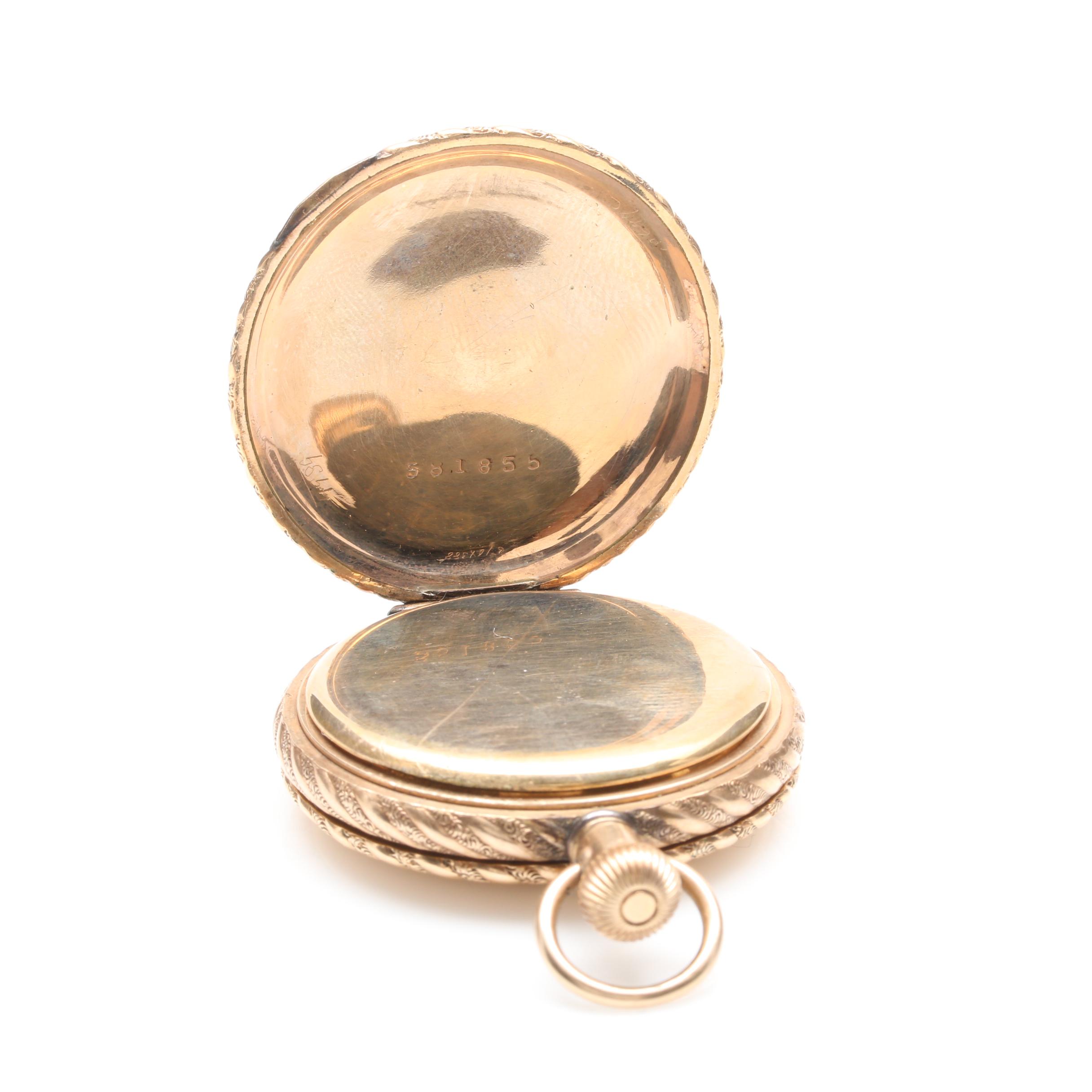 Antique American Waltham Gold Filled Hunting Case Pocket Watch