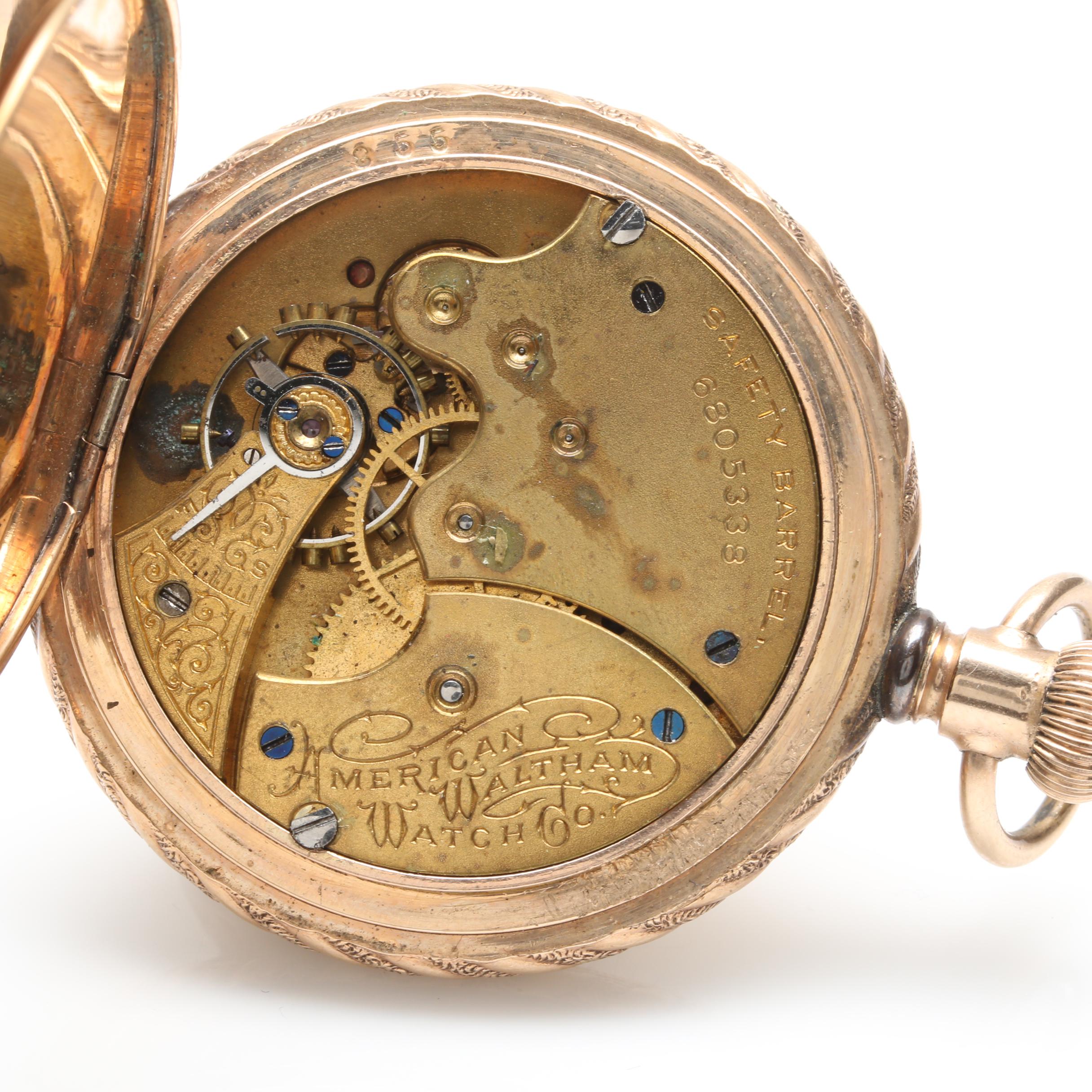 Antique American Waltham Gold Filled Hunting Case Pocket Watch