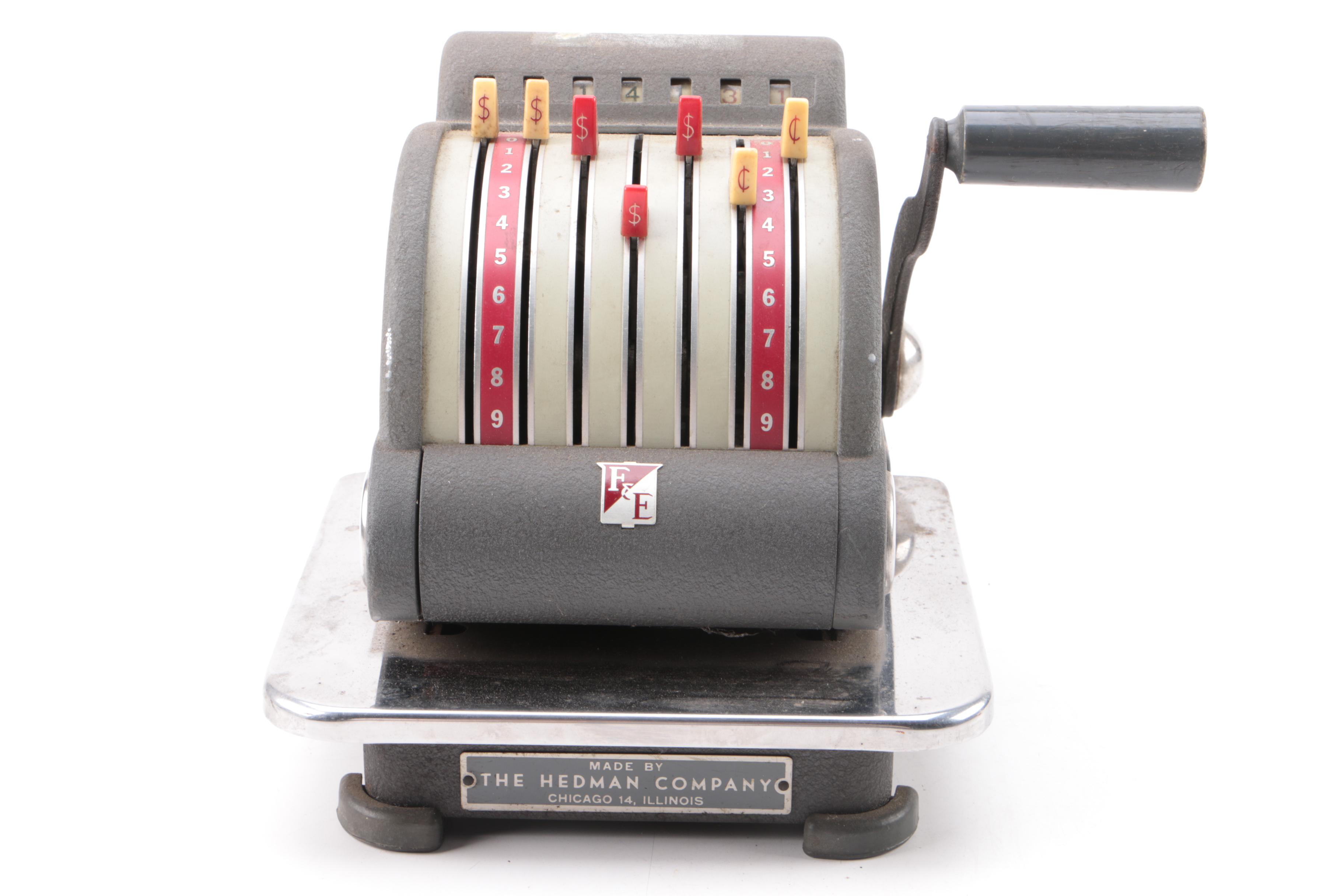 Hedman Check Protector and Remington Rand Adding Machine