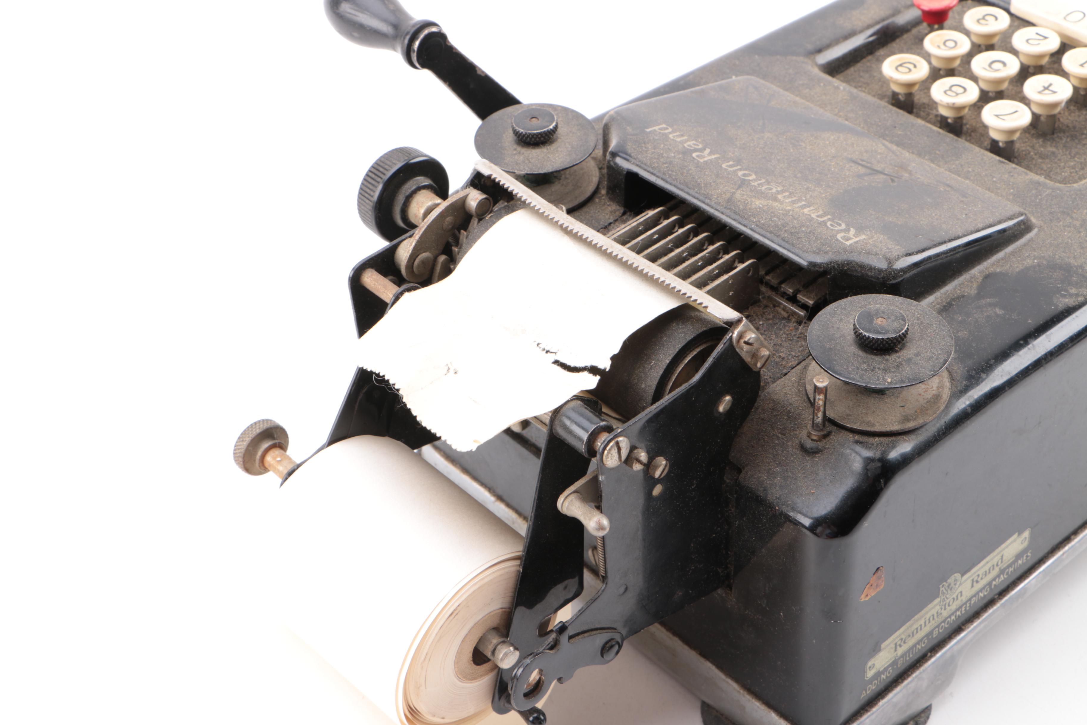 Hedman Check Protector and Remington Rand Adding Machine