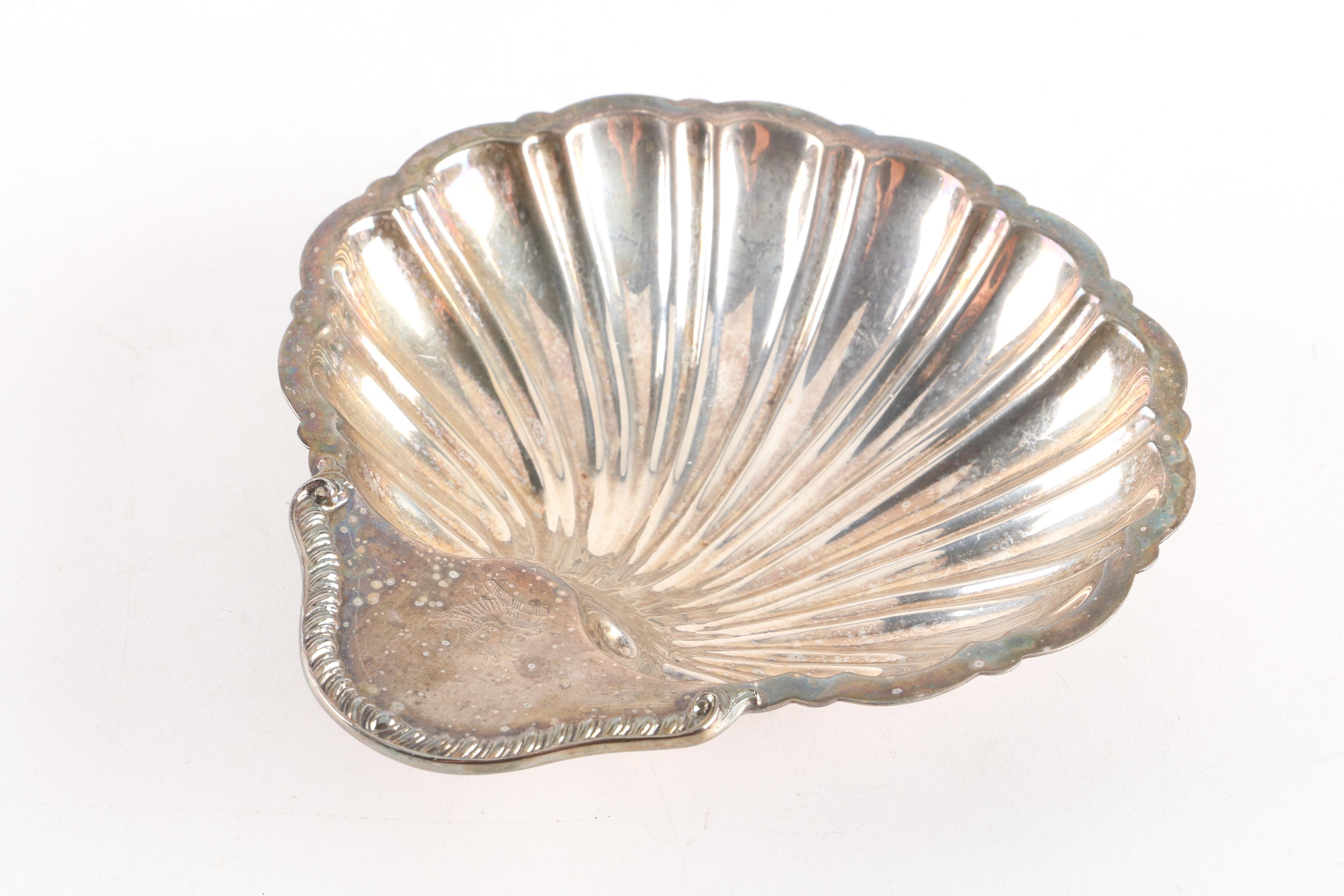 Vintage Silver Plate Shell Dishes Featuring Friedman Silver Co. and Barbour