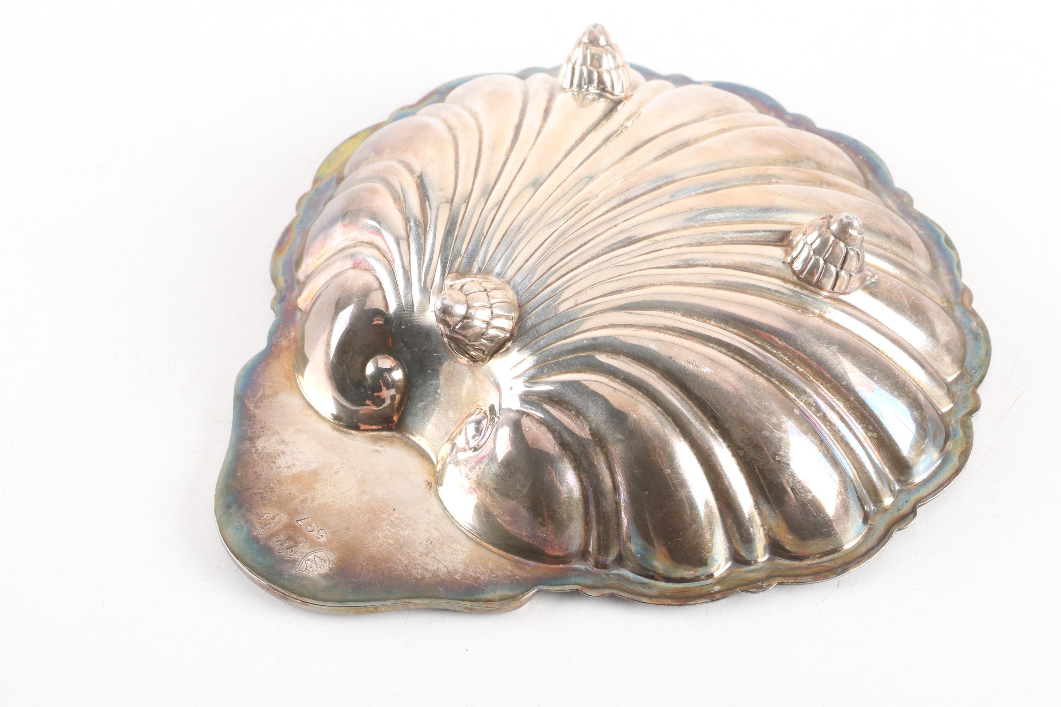 Vintage Silver Plate Shell Dishes Featuring Friedman Silver Co. and Barbour