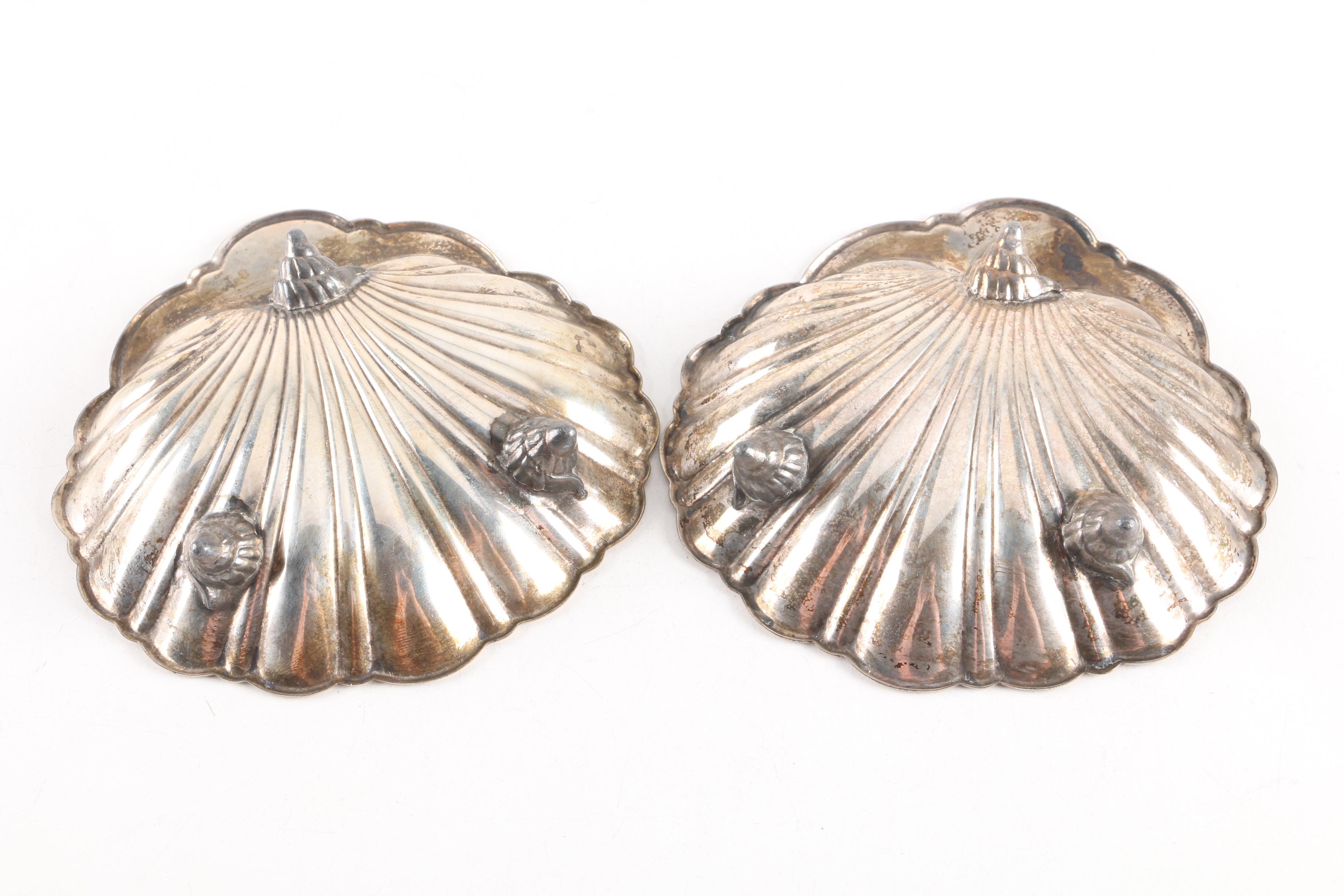 Vintage Silver Plate Shell Dishes Featuring Friedman Silver Co. and Barbour
